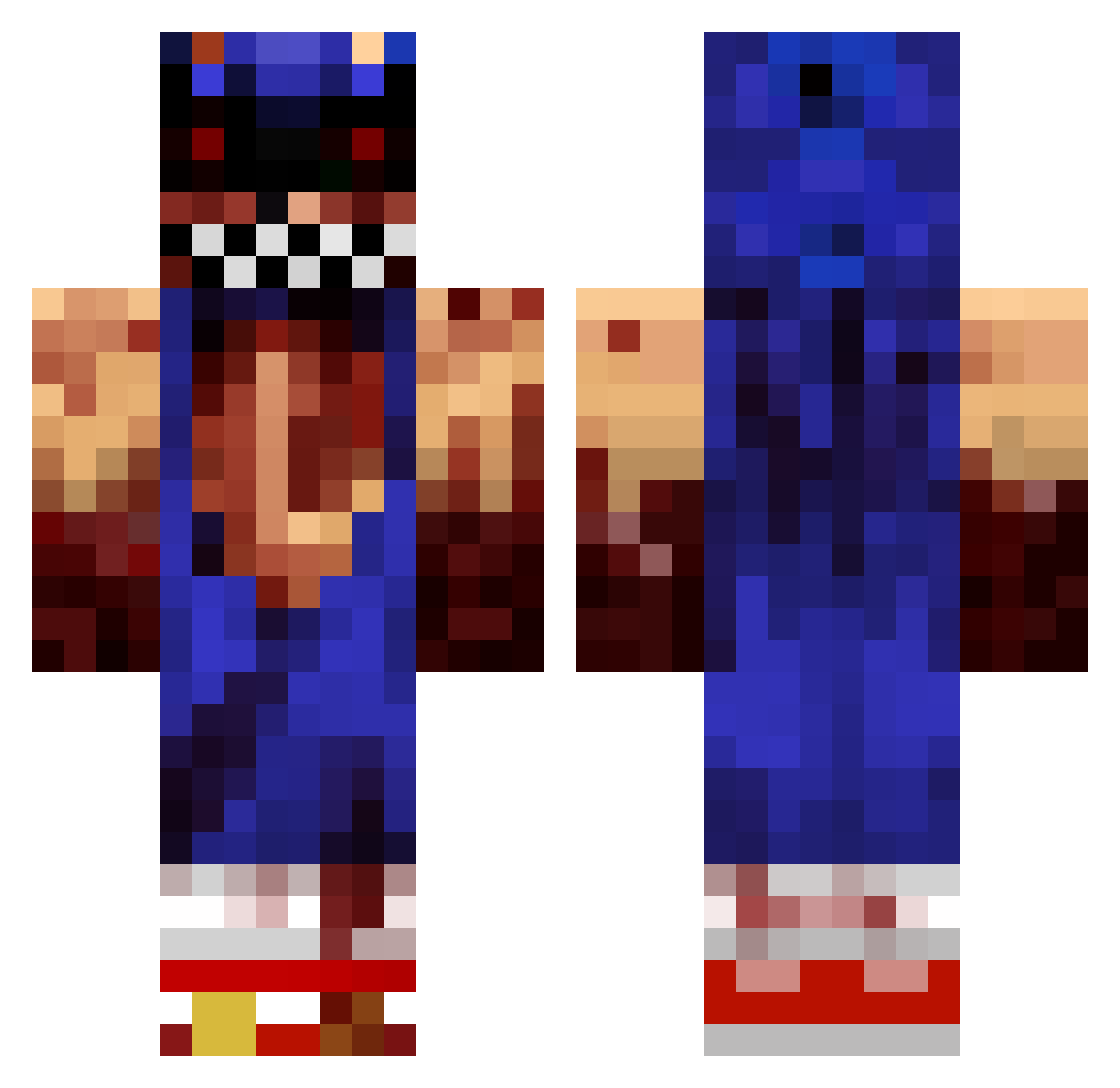Mmbsz Minecraft skin, front and back view