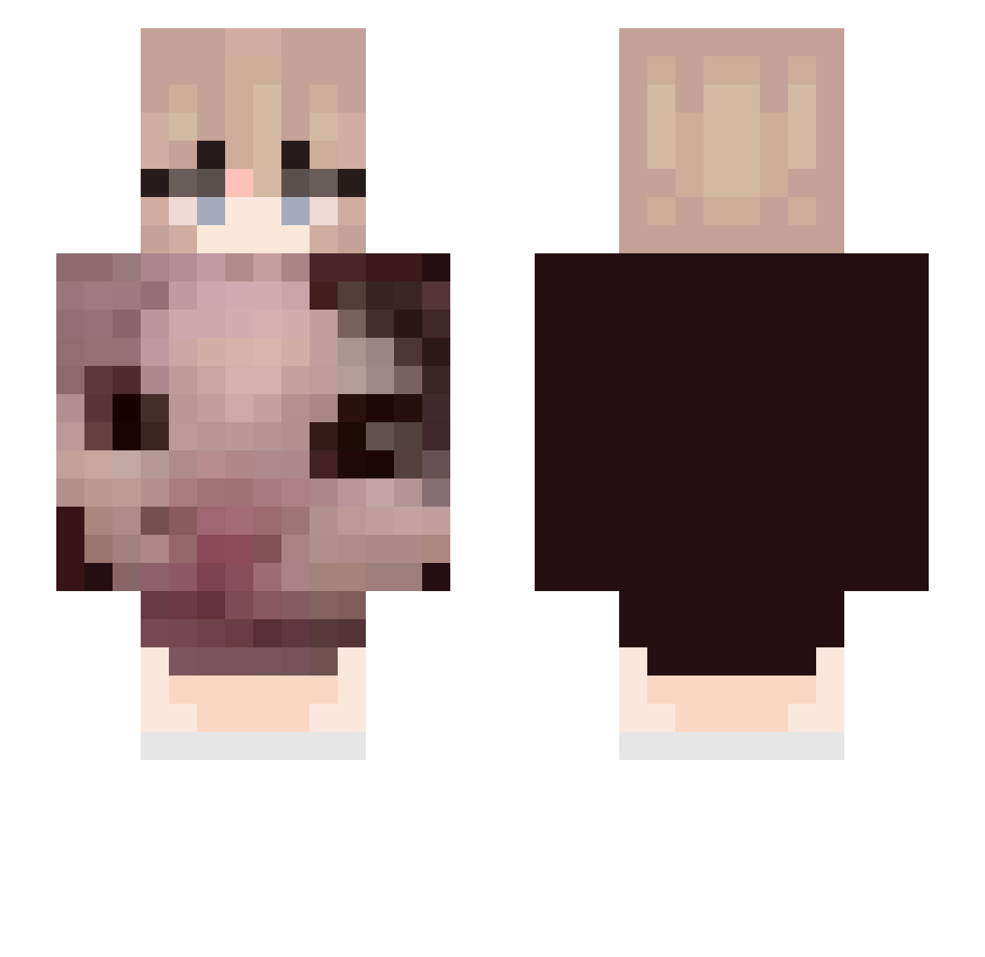 helpamae Minecraft skin, front and back view