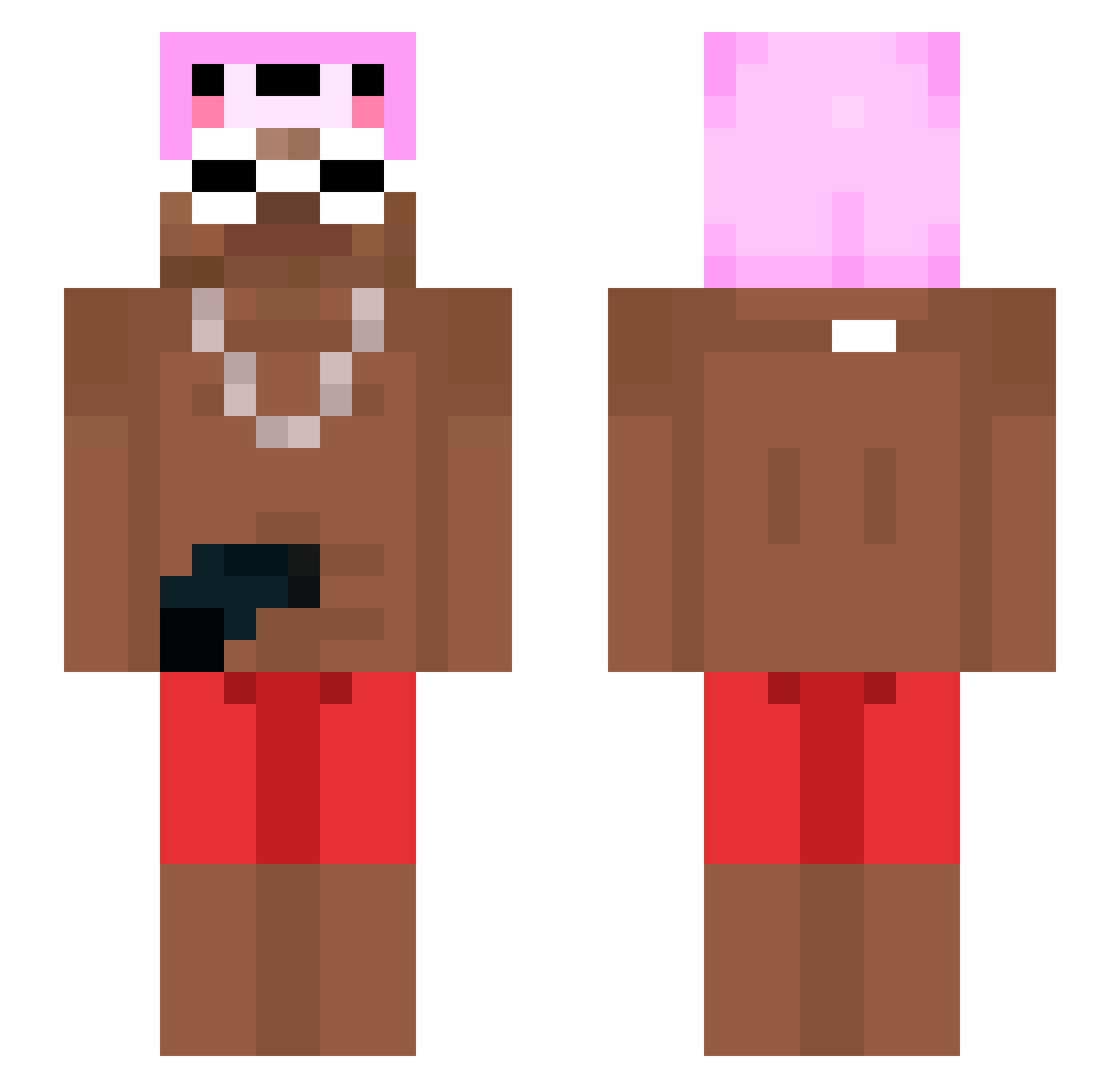 HeyAchaz Minecraft skin, front and back view