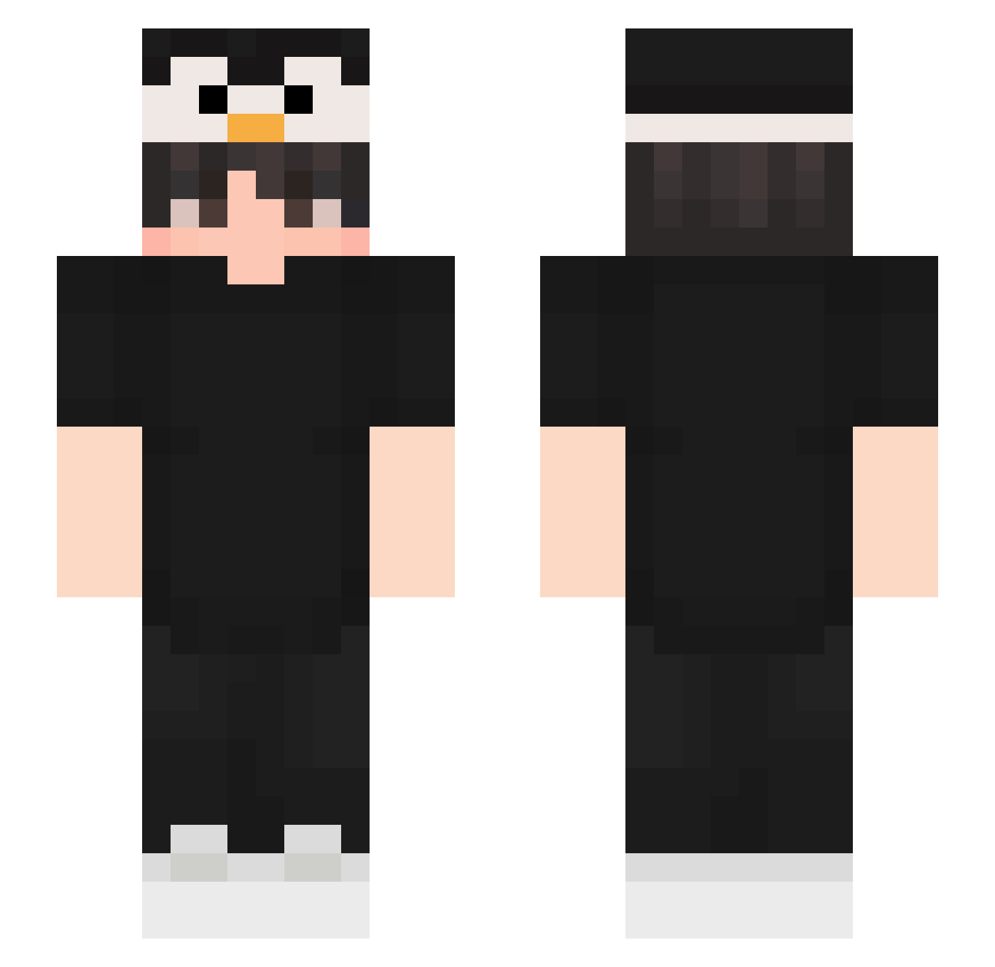 pingfin Minecraft skin, front and back view
