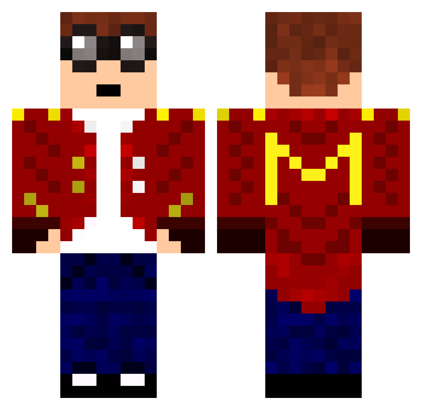 Anihimal Minecraft skin, front and back view