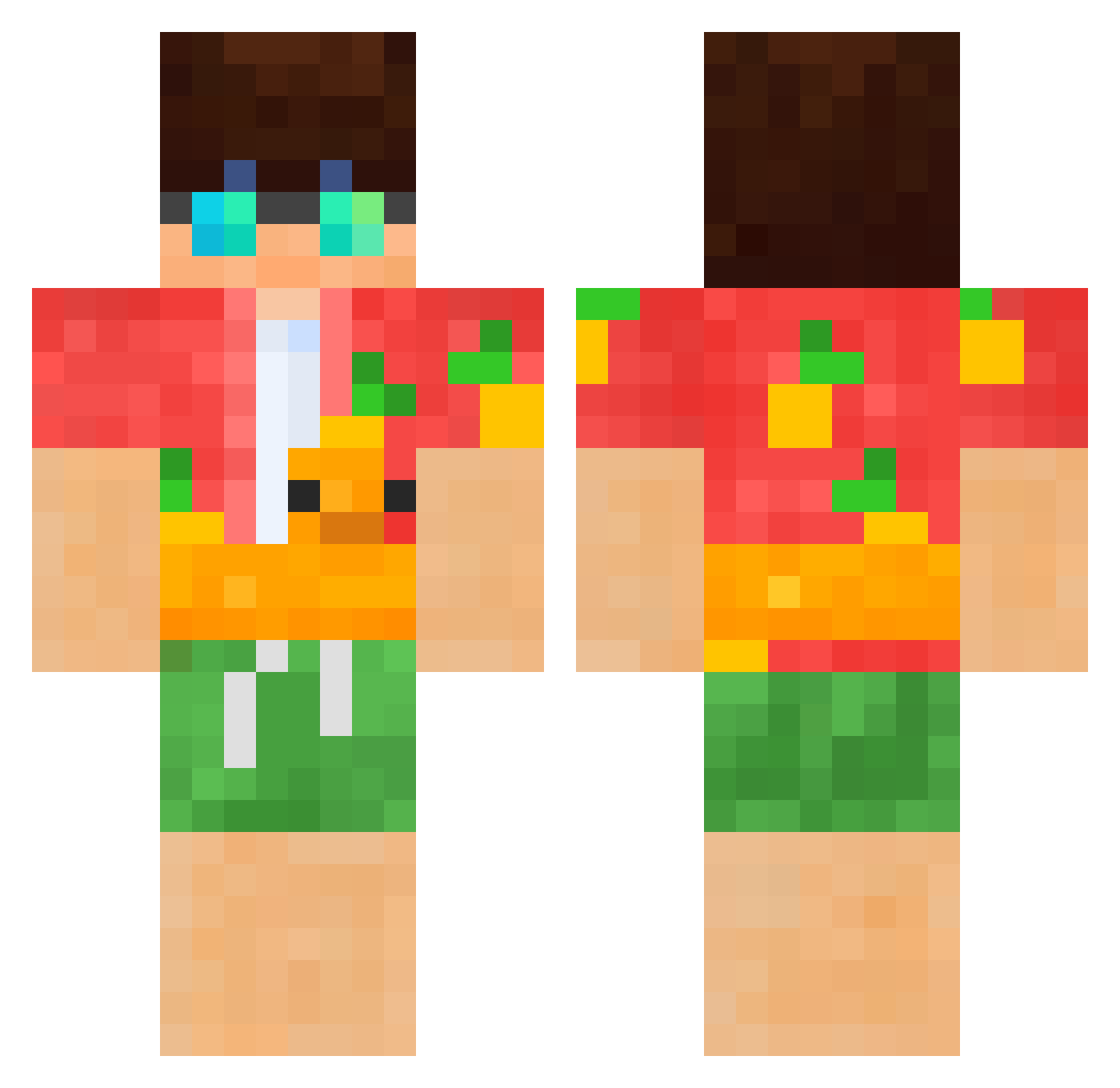 mattbrigand Minecraft skin, front and back view