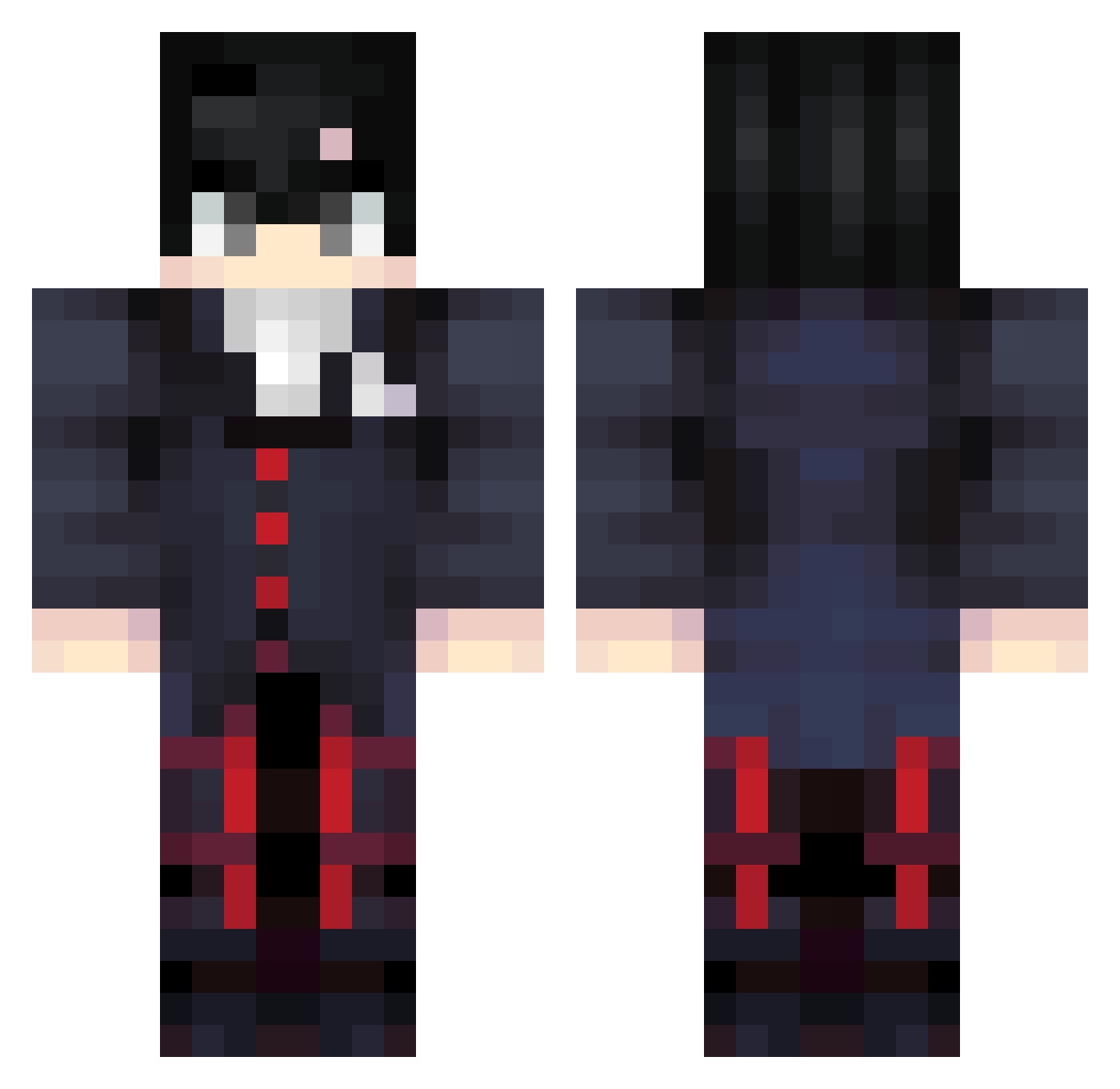 teofus Minecraft skin, front and back view