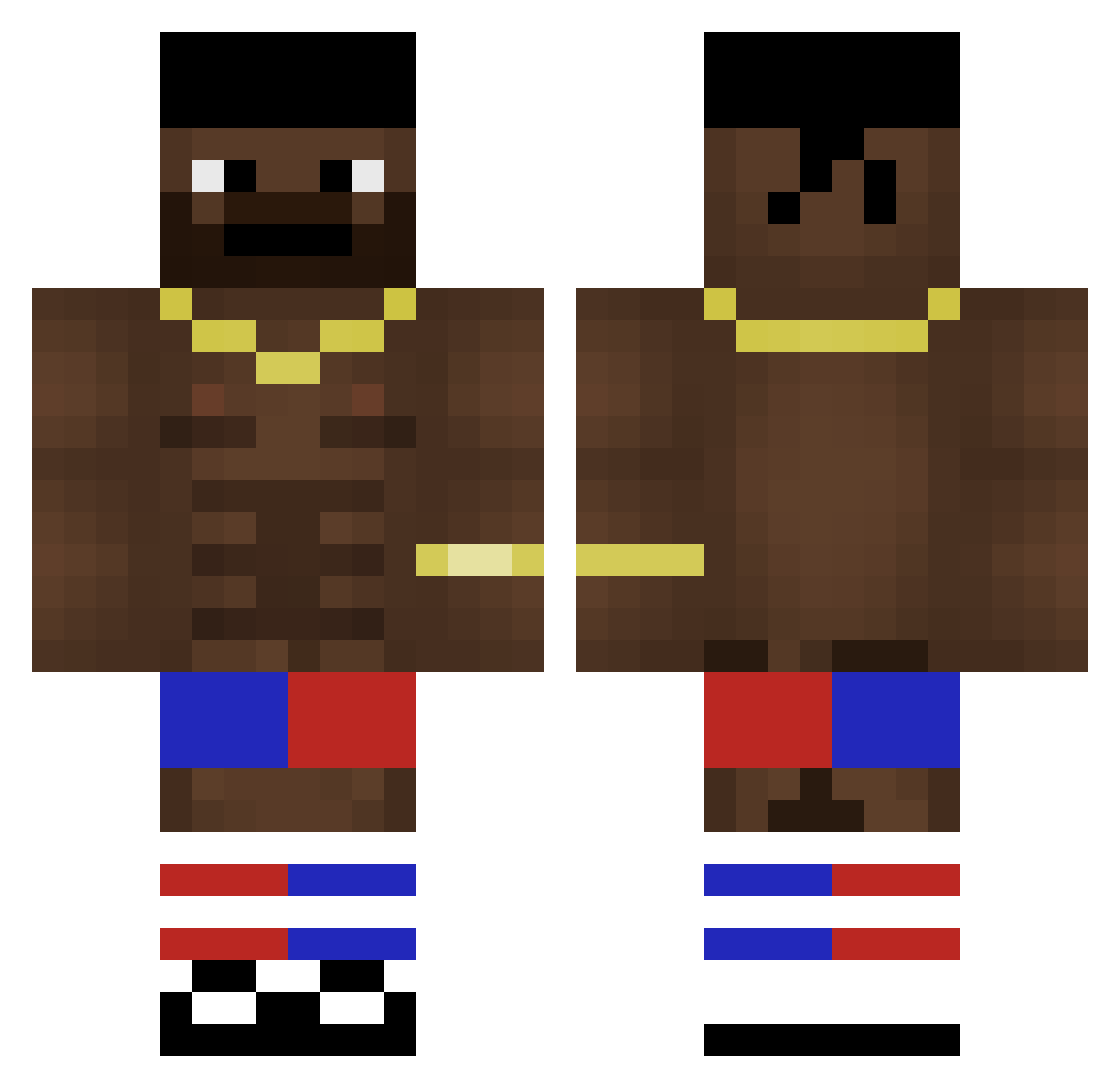 Hqfy Minecraft skin, front and back view