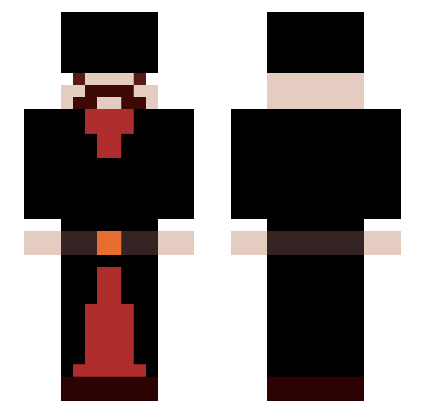 Apadana Minecraft skin, front and back view