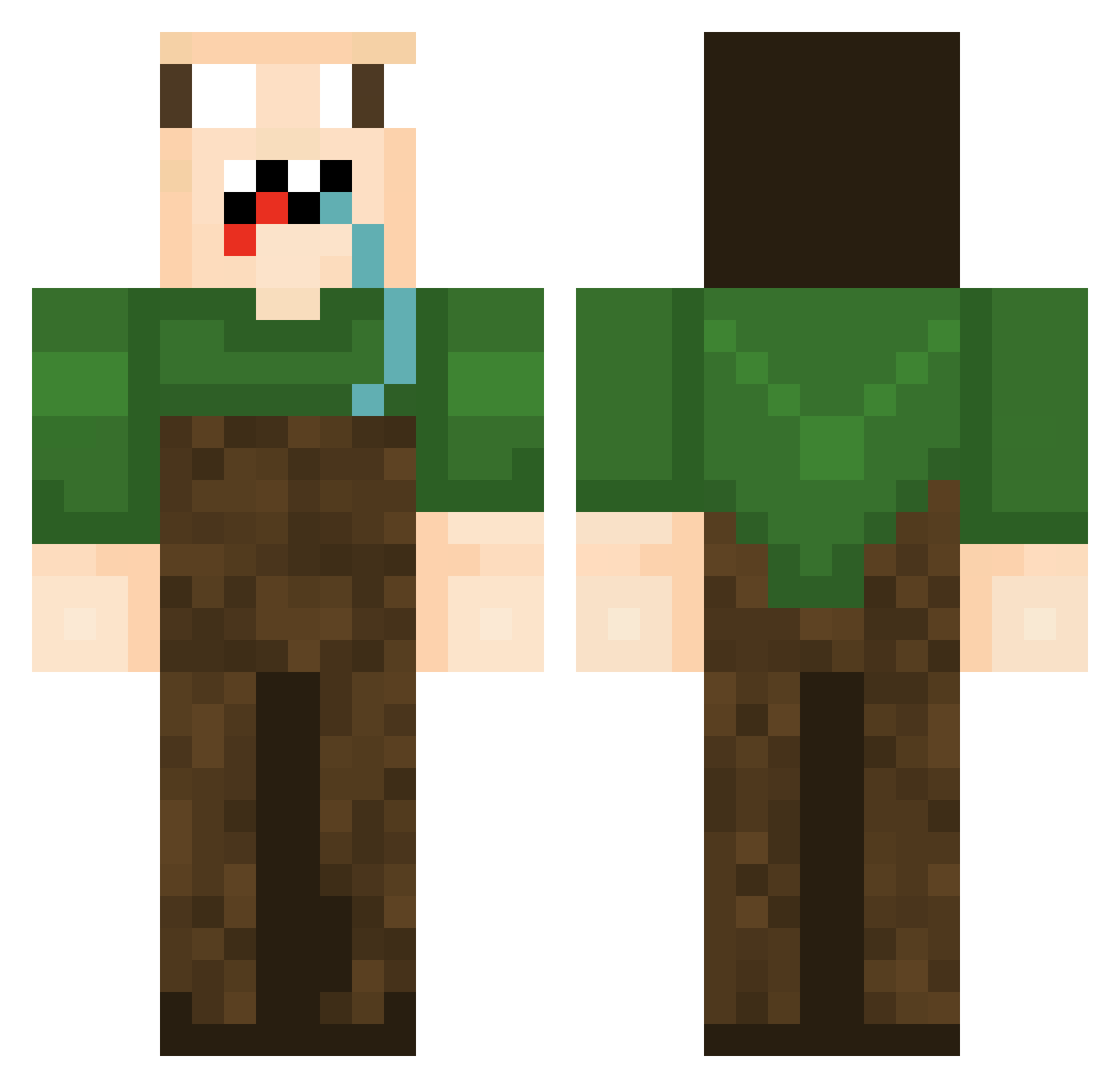 fleezejohnson Minecraft skin, front and back view