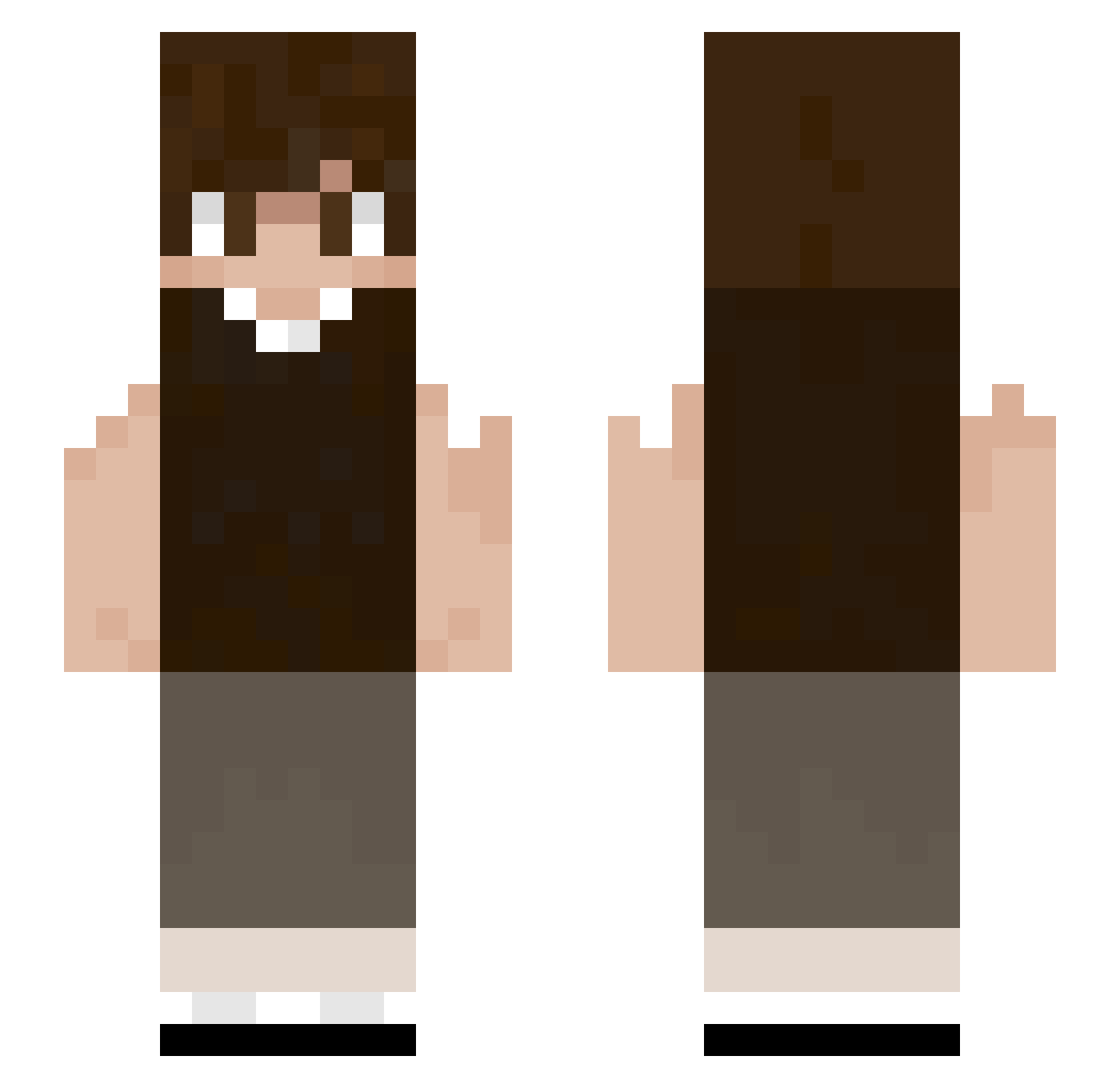 Eneleven Minecraft skin, front and back view