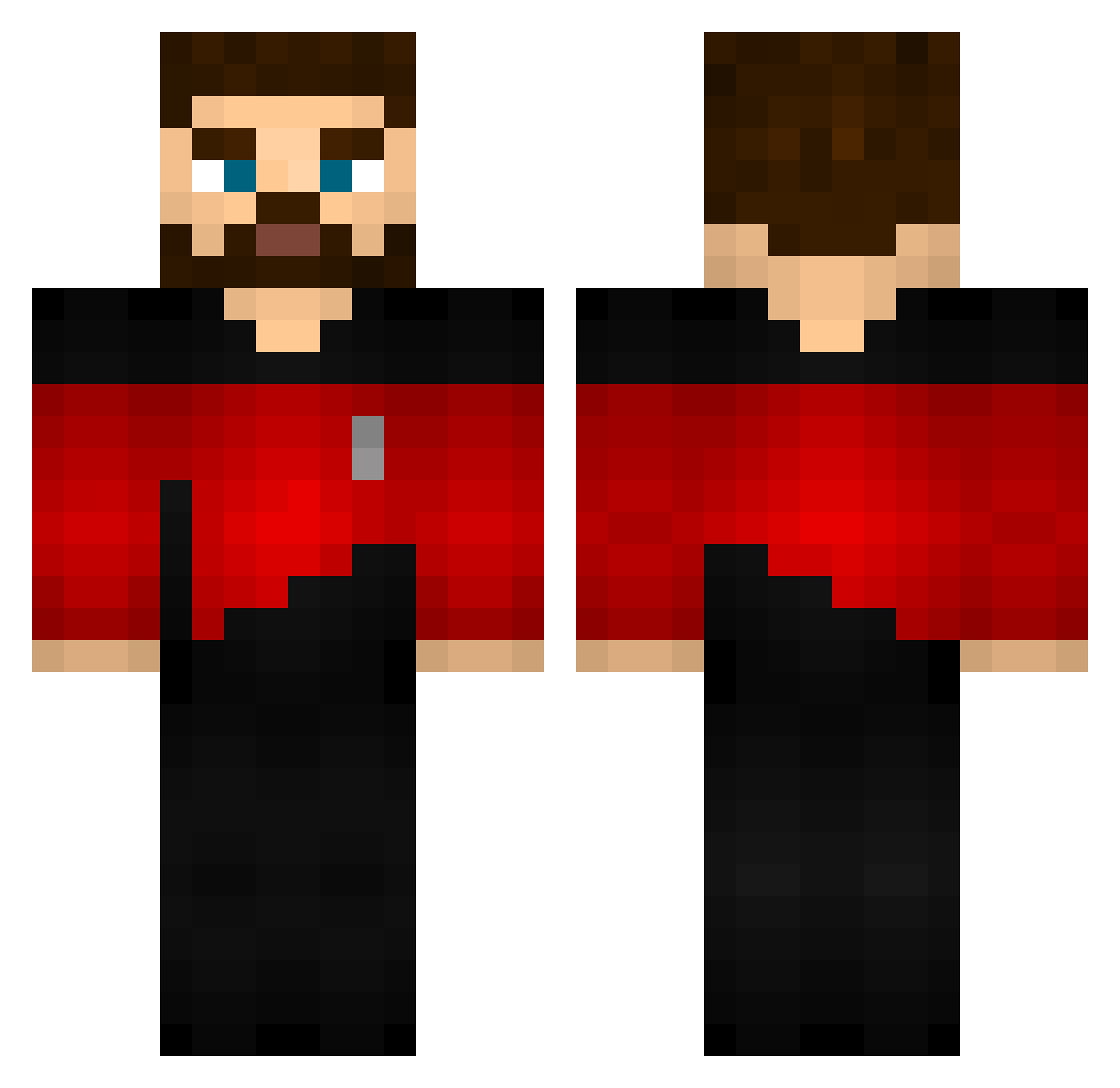 brennanrules7 Minecraft skin, front and back view