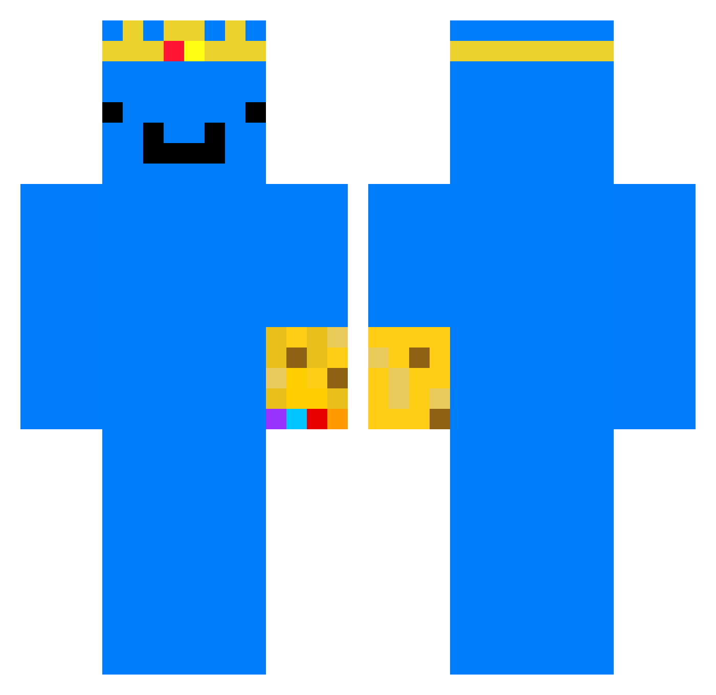 Rashadex Minecraft skin, front and back view