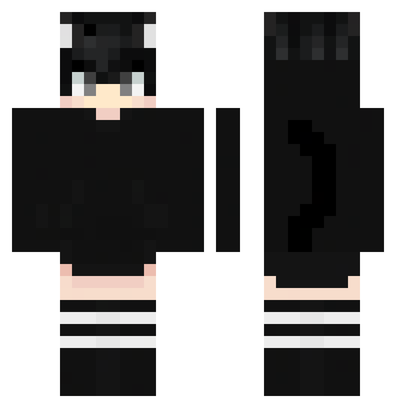 Aqua_a Minecraft skin, front and back view