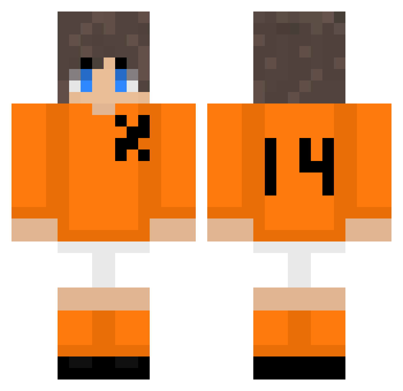 Crujiff Minecraft skin, front and back view