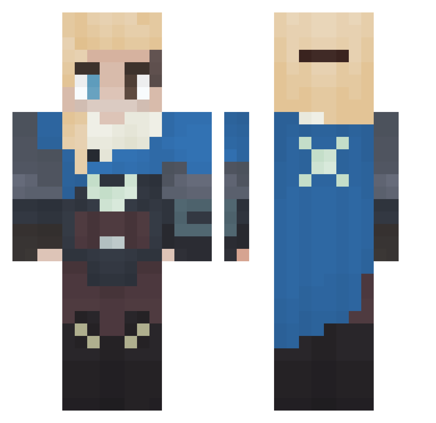 Dasistnichtgut Minecraft skin, front and back view