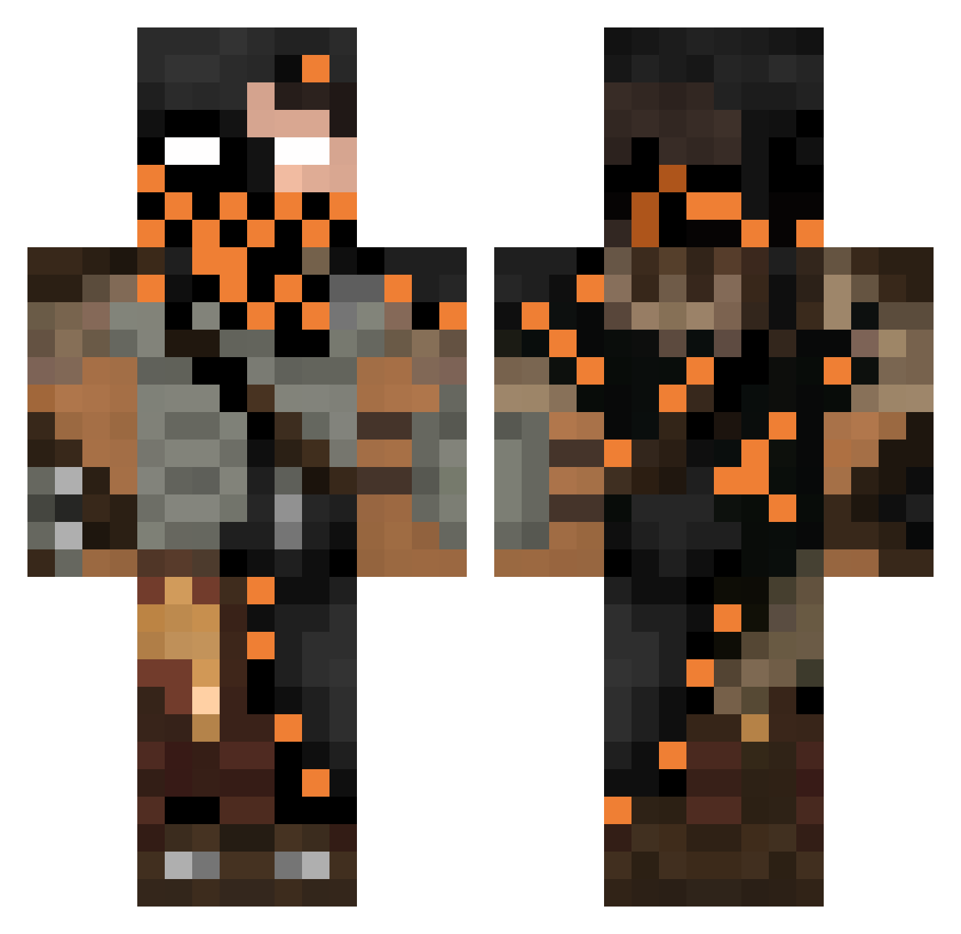 Soraxio Minecraft skin, front and back view