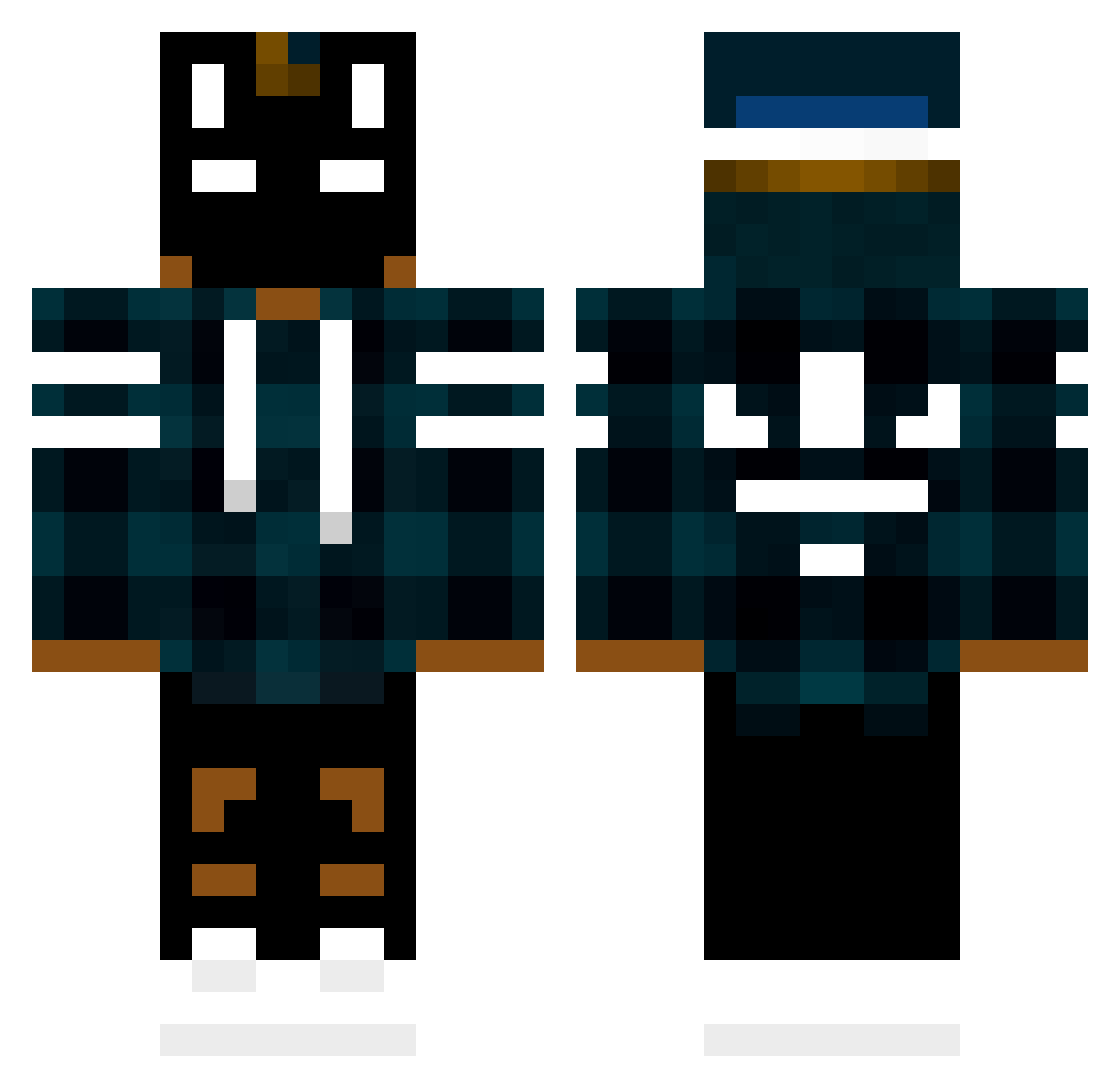 Snixqw Minecraft skin, front and back view