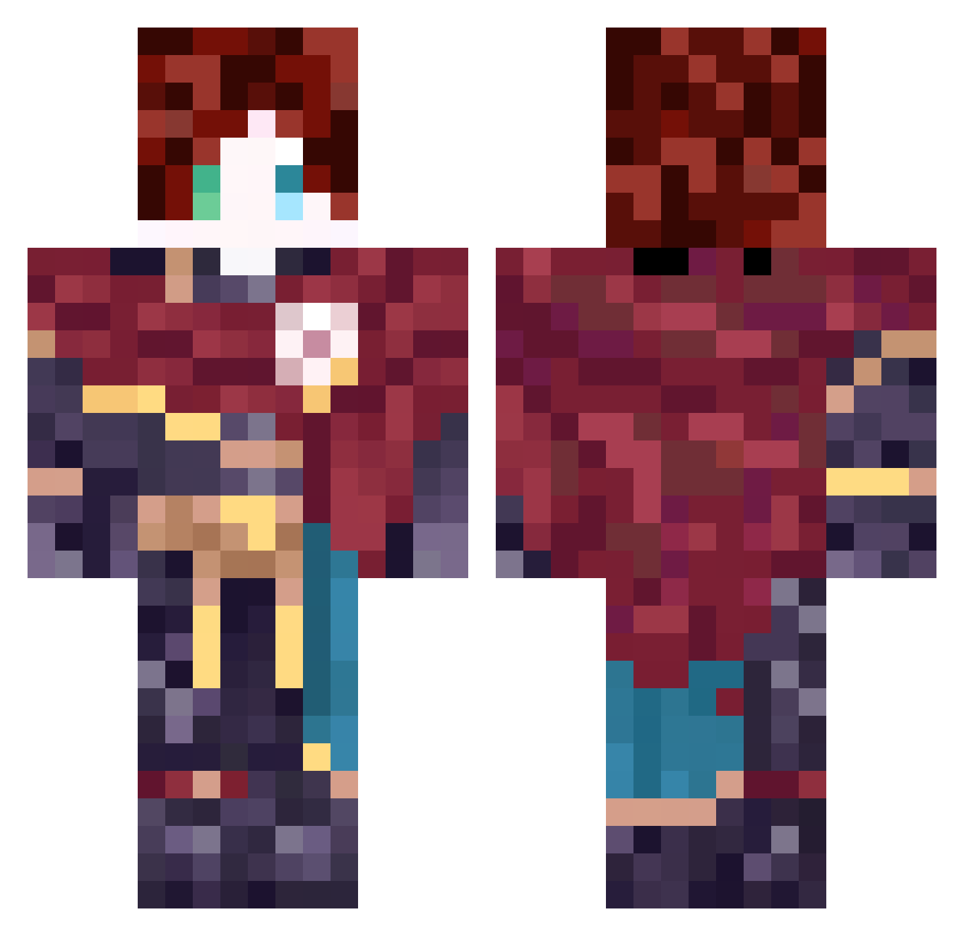 LordDusk2Dawn Minecraft skin, front and back view
