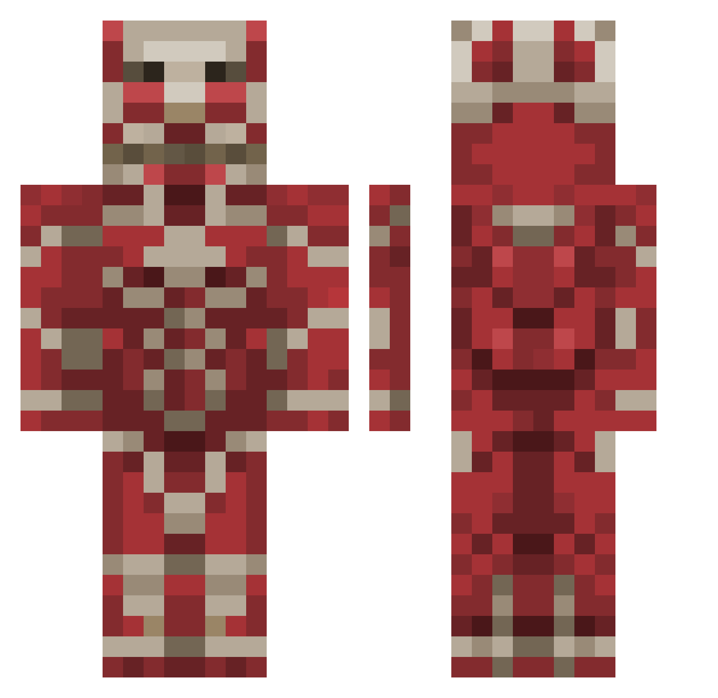 roybb1t Minecraft skin, front and back view