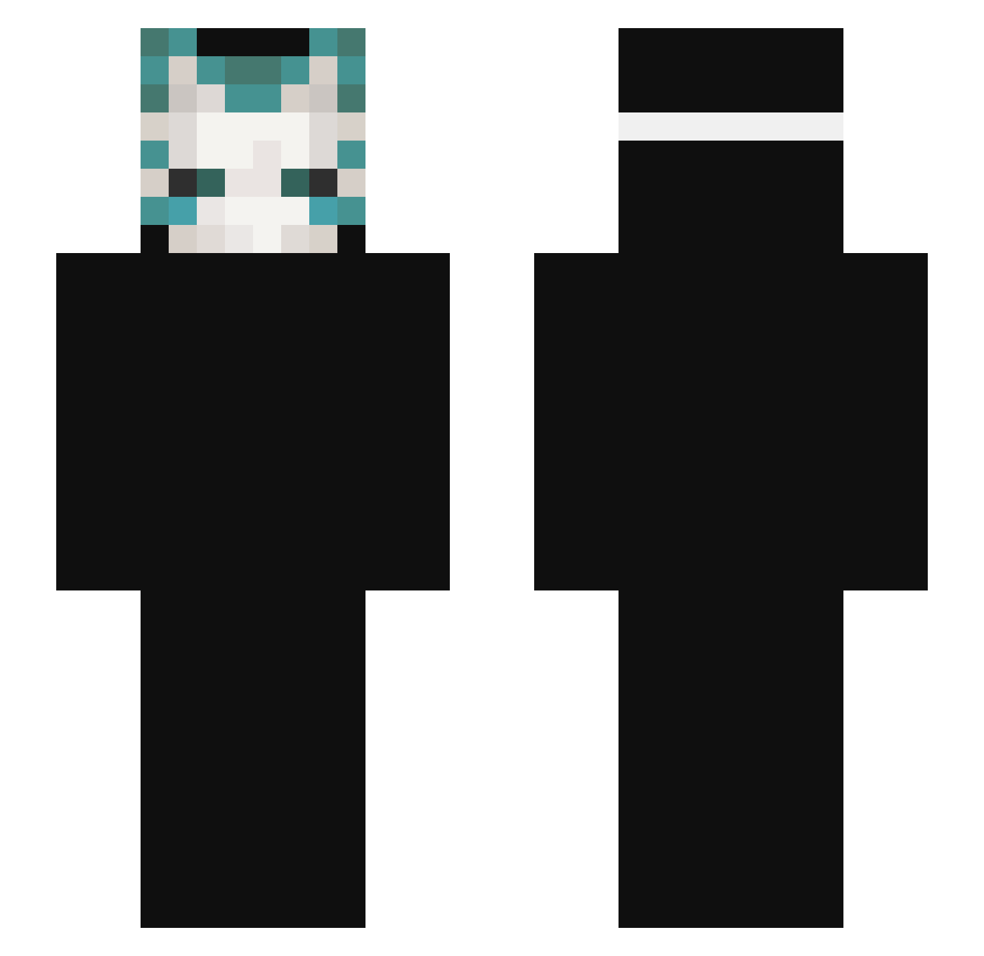 hnbi Minecraft skin, front and back view