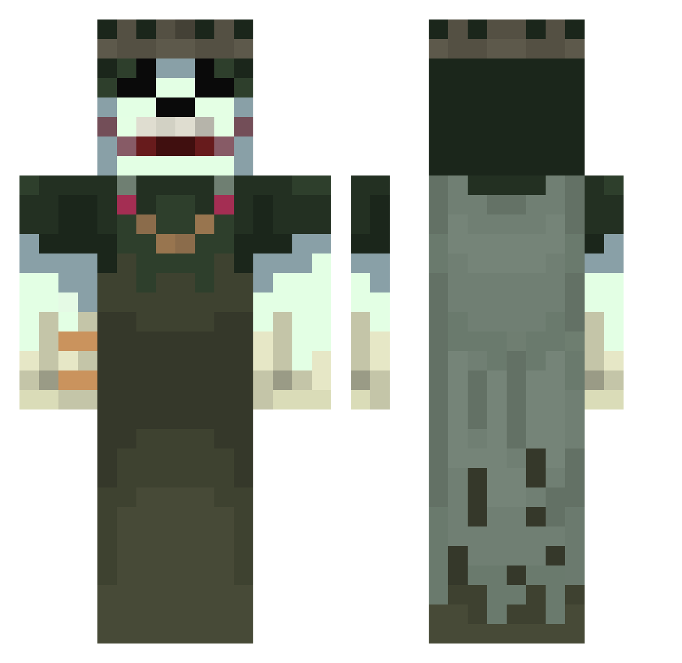 taashoww Minecraft skin, front and back view