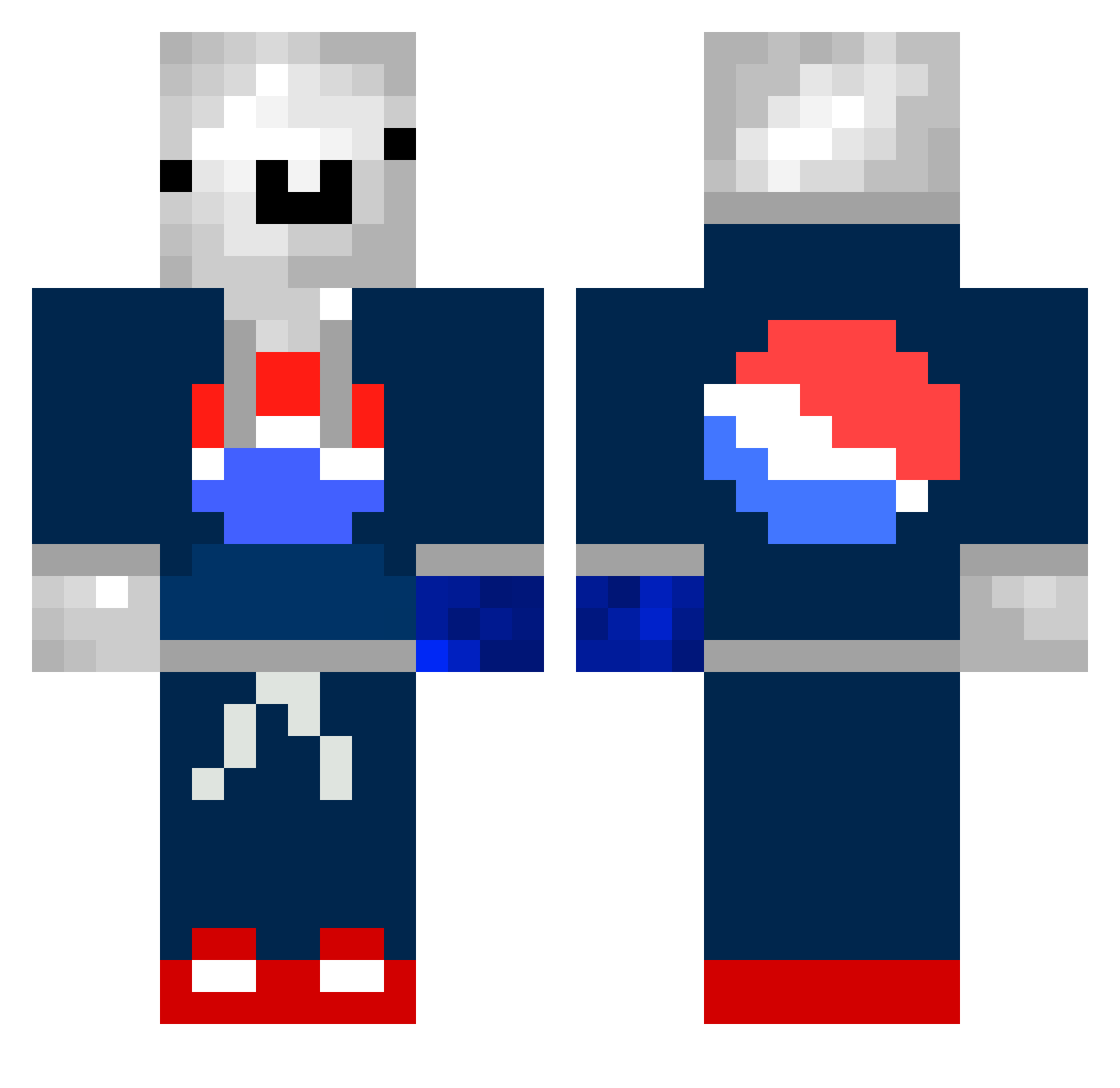 cheezzman Minecraft skin, front and back view