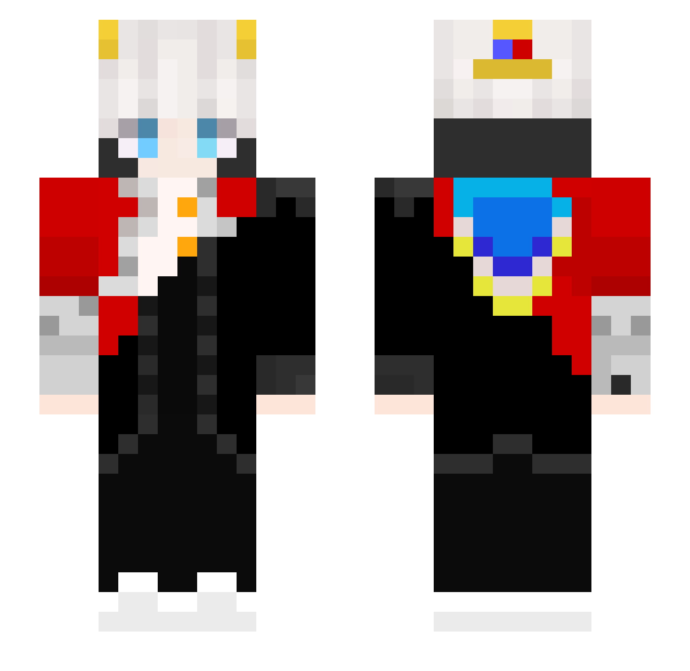 DWEMS Minecraft skin, front and back view