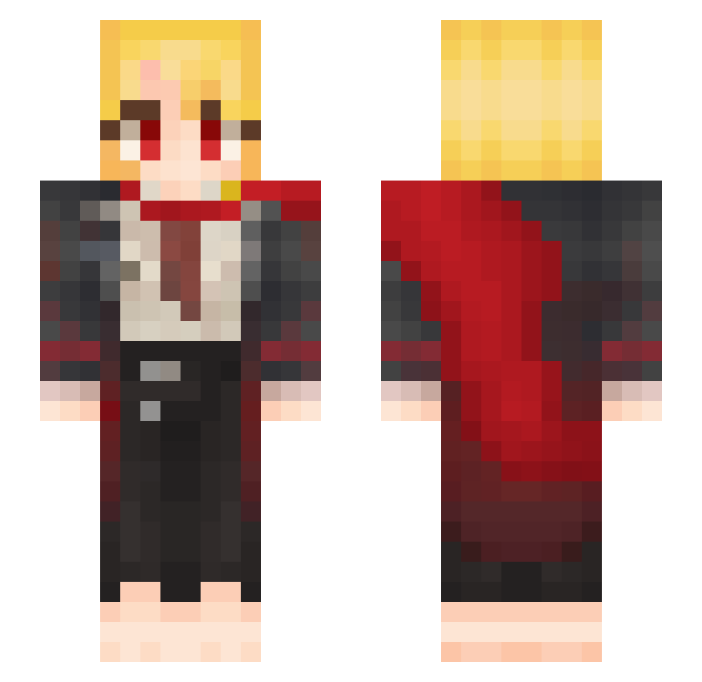 Ra6za Minecraft skin, front and back view