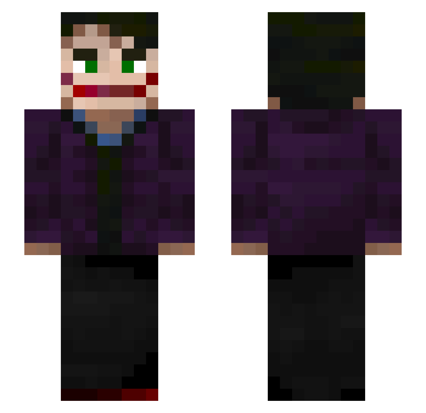 ItsCataclyx Minecraft skin, front and back view