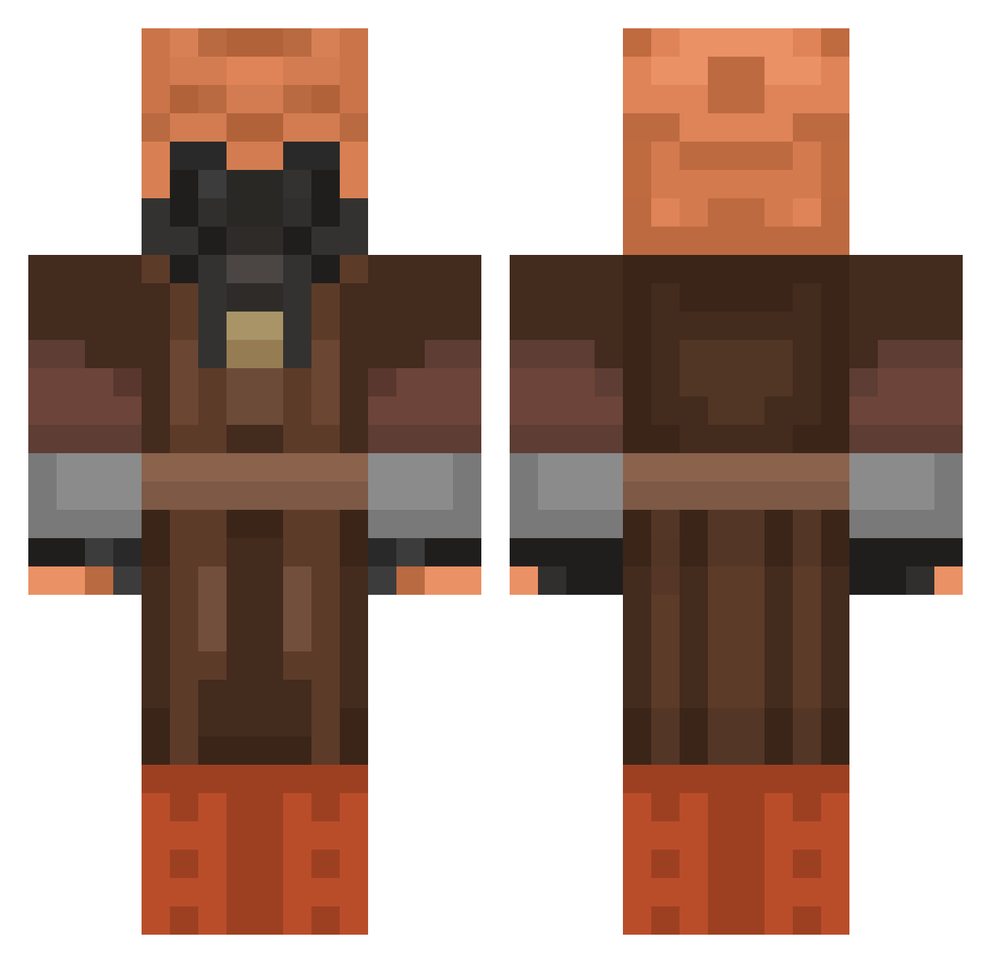 CBMP10 Minecraft skin, front and back view