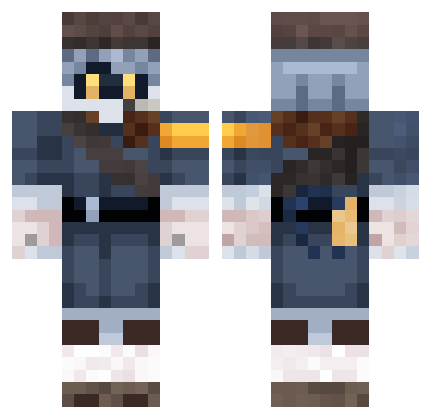 Hotpotato36 Minecraft skin, front and back view