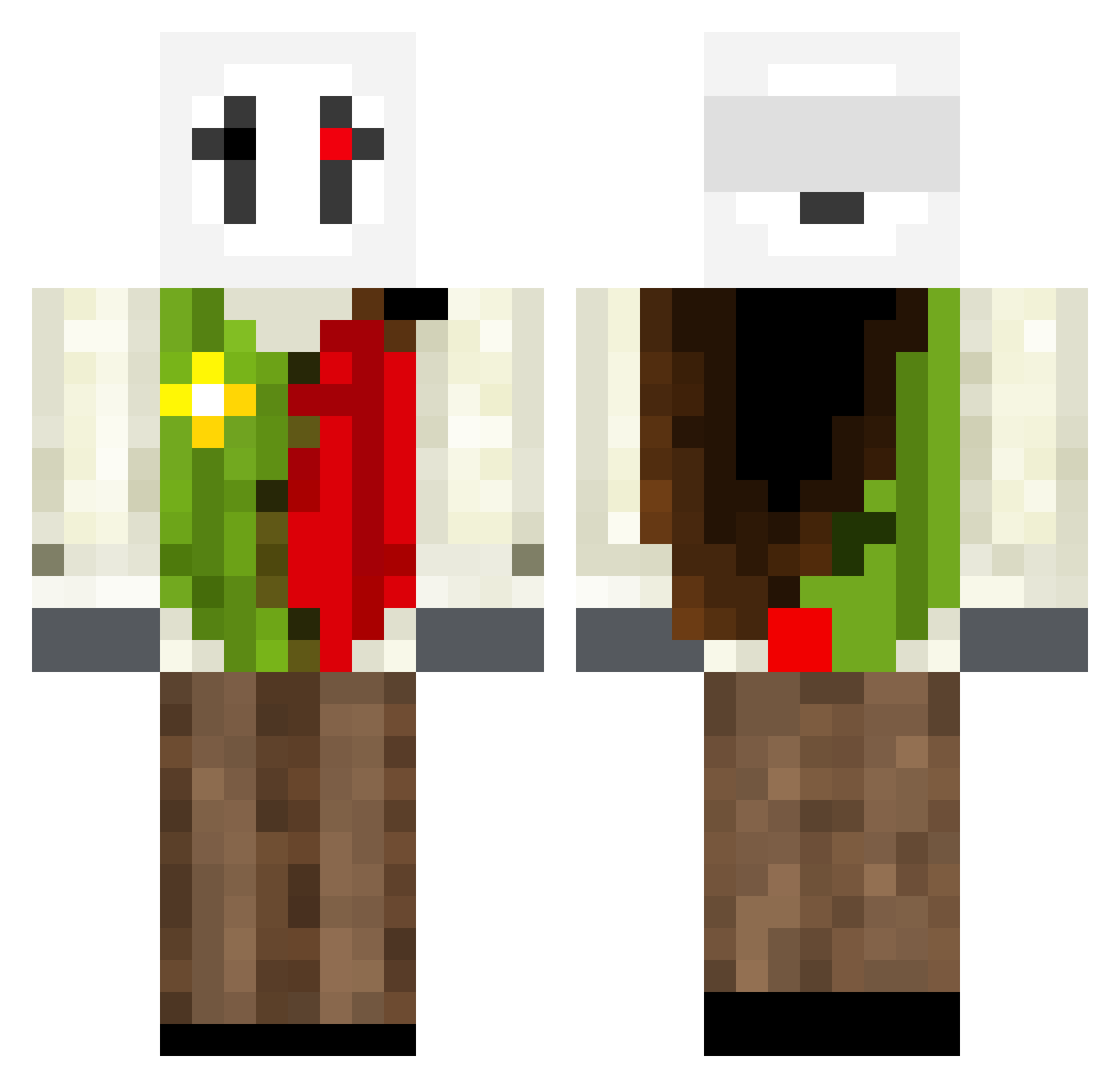 TermedToast Minecraft skin, front and back view