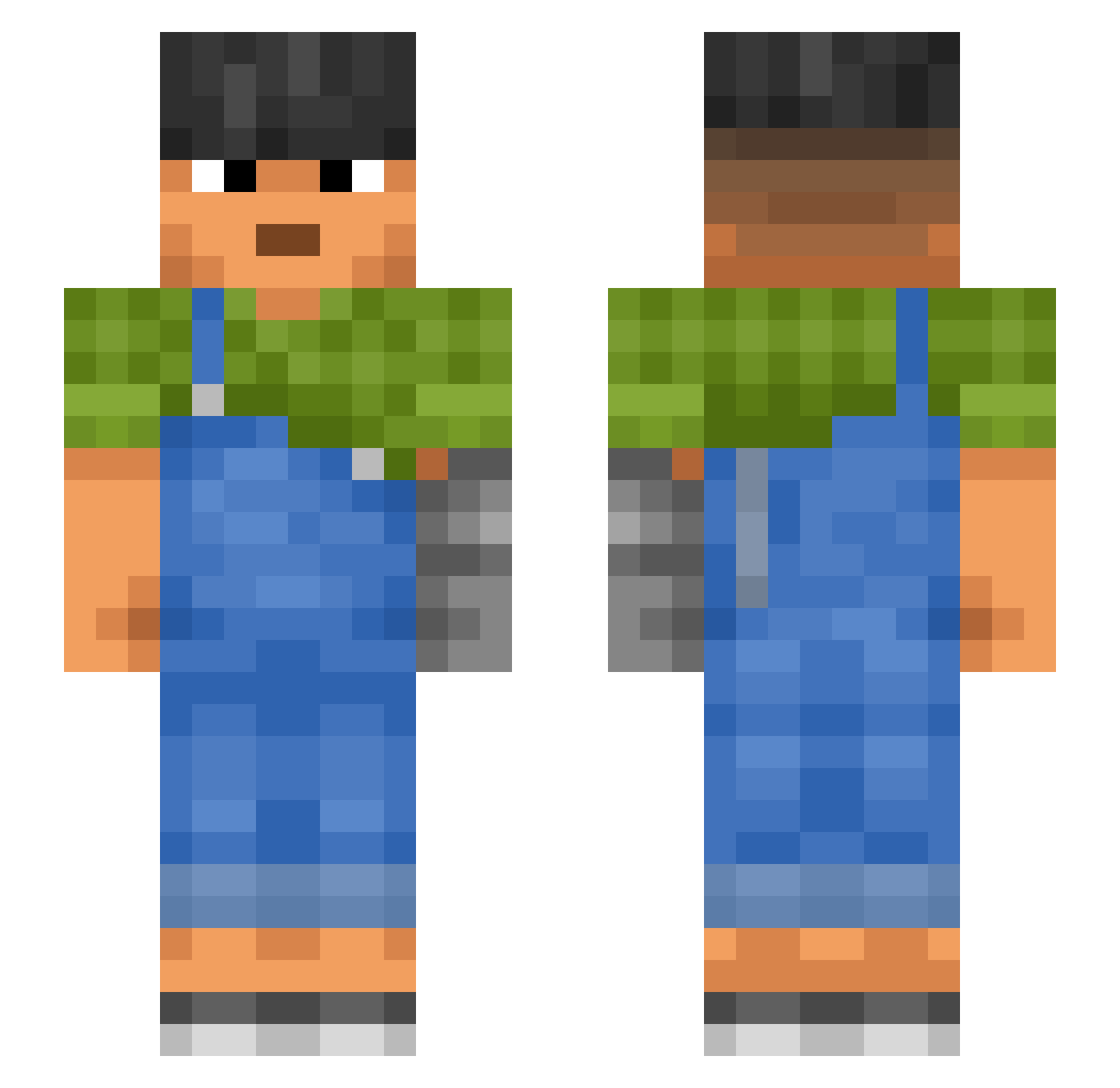 zuza Minecraft skin, front and back view