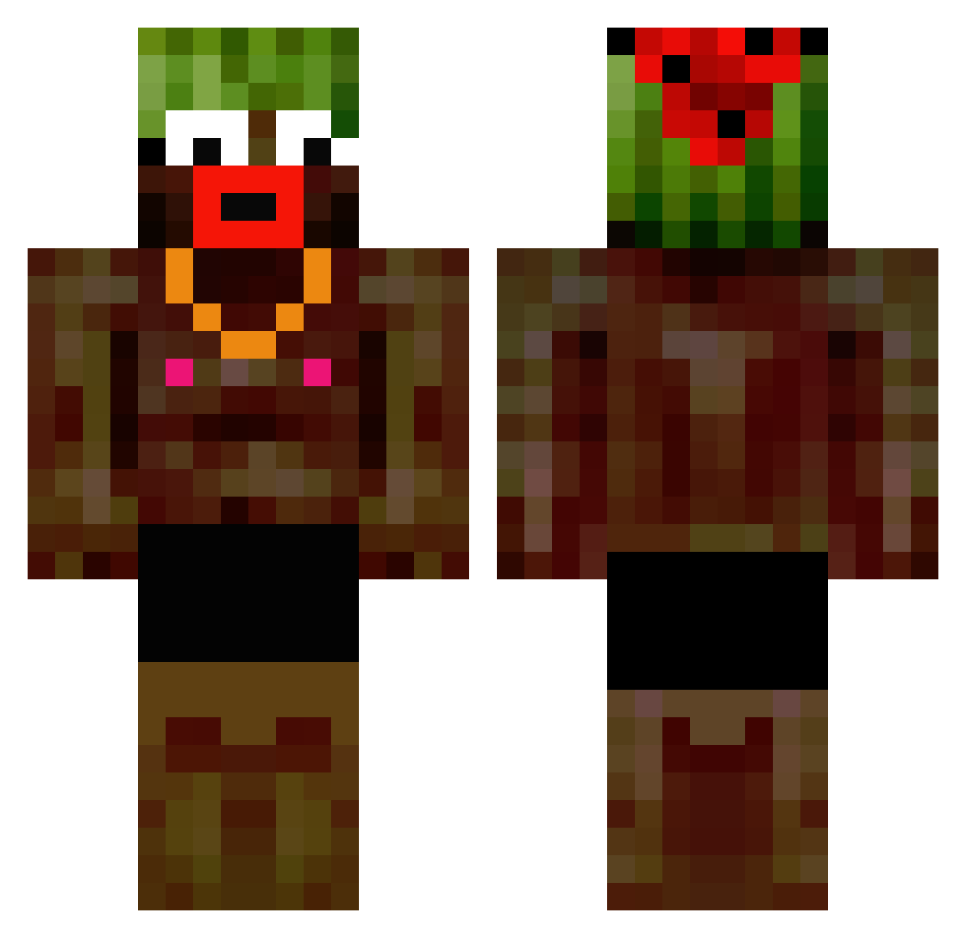 0DTEGOON Minecraft skin, front and back view