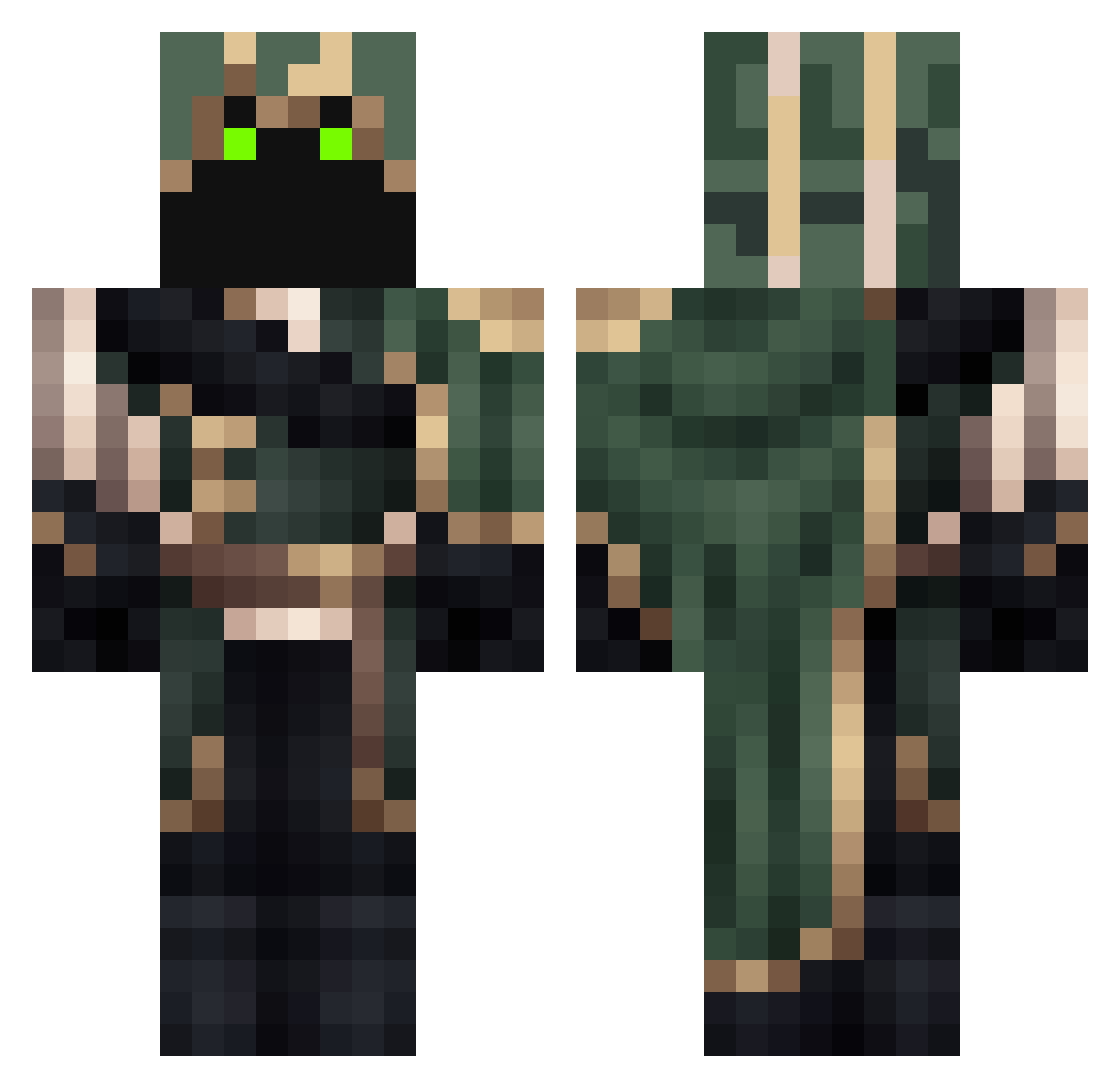 SheezonFT Minecraft skin, front and back view