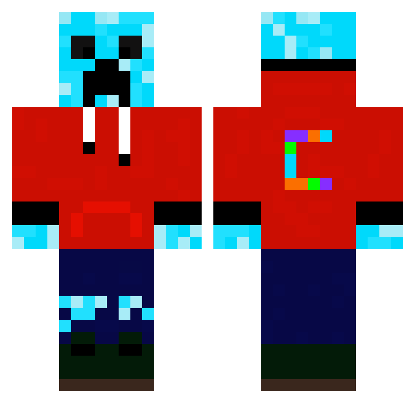 Lucasplazgamer29 Minecraft skin, front and back view