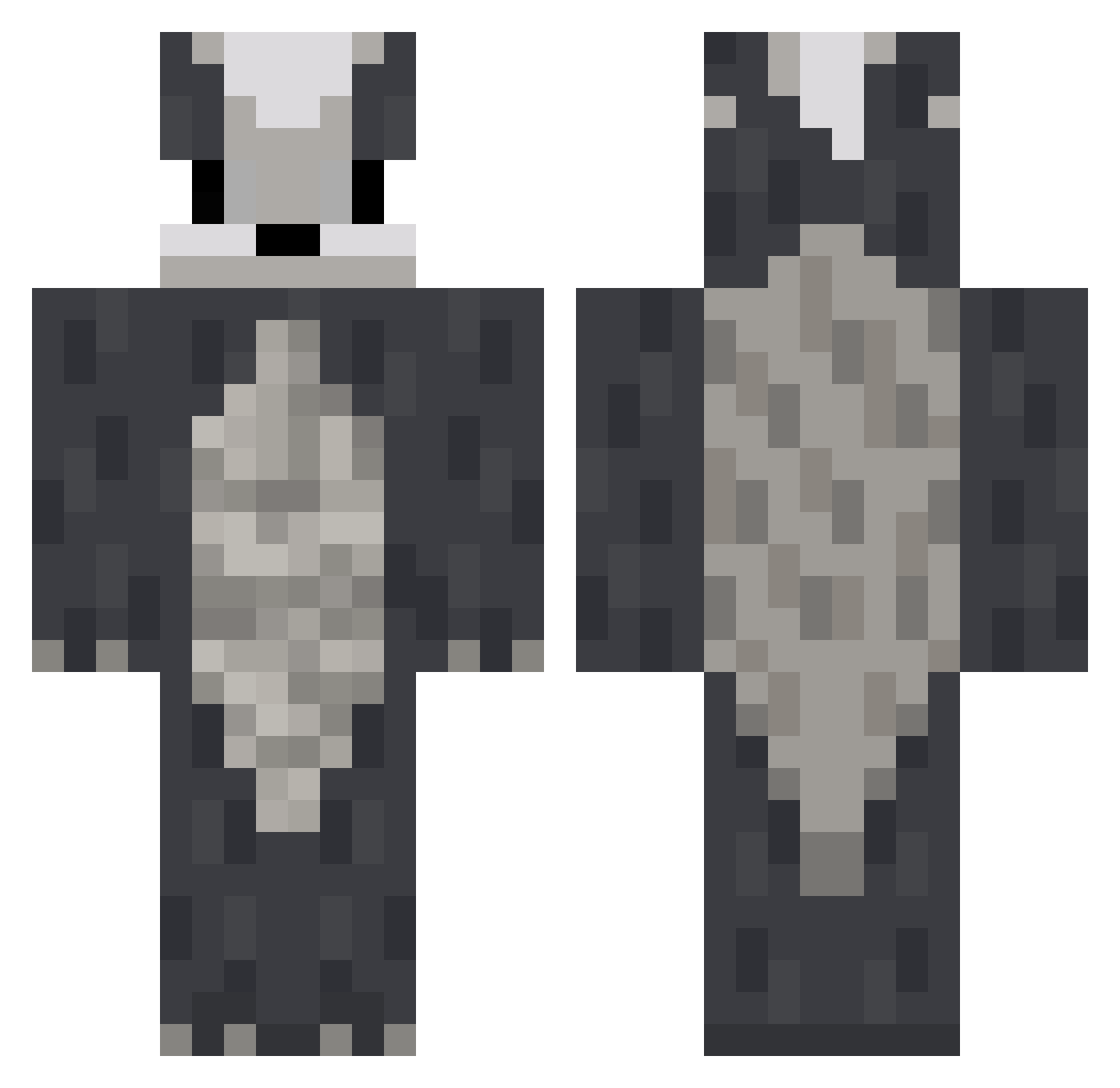 SmolBadger_ Minecraft skin, front and back view