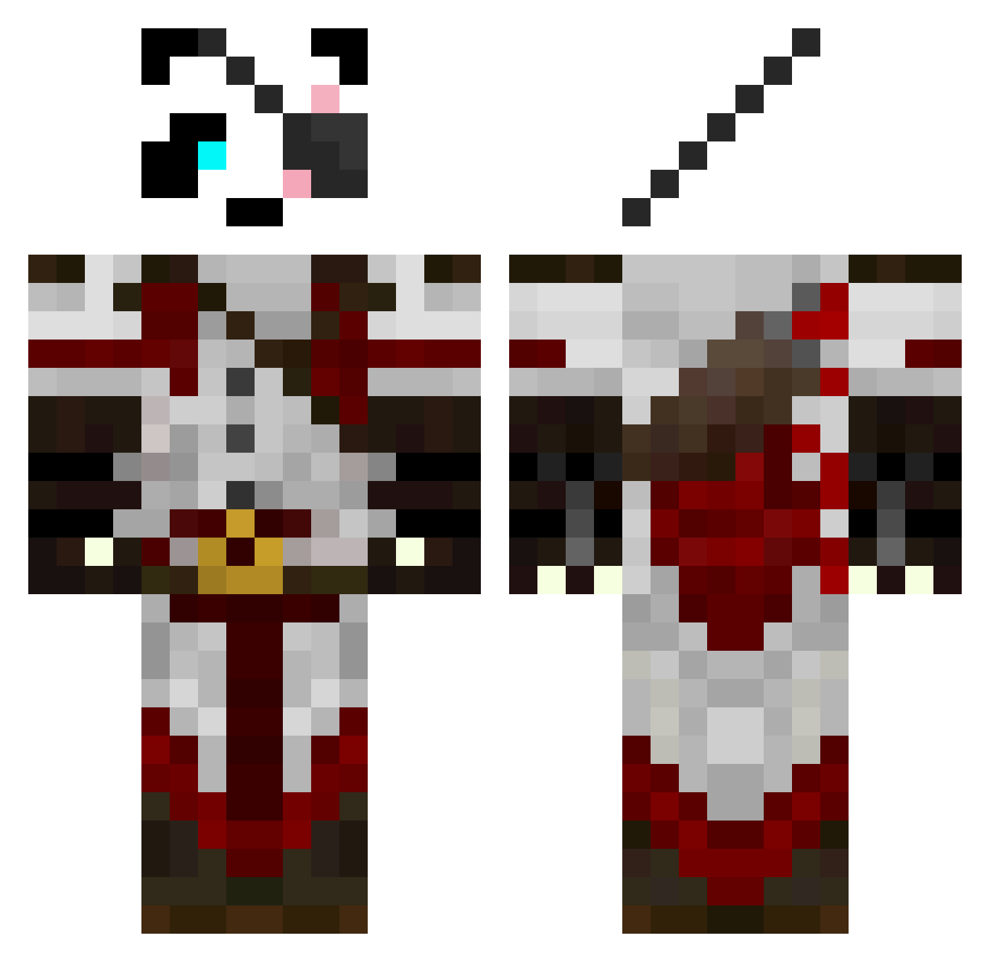 constatation Minecraft skin, front and back view