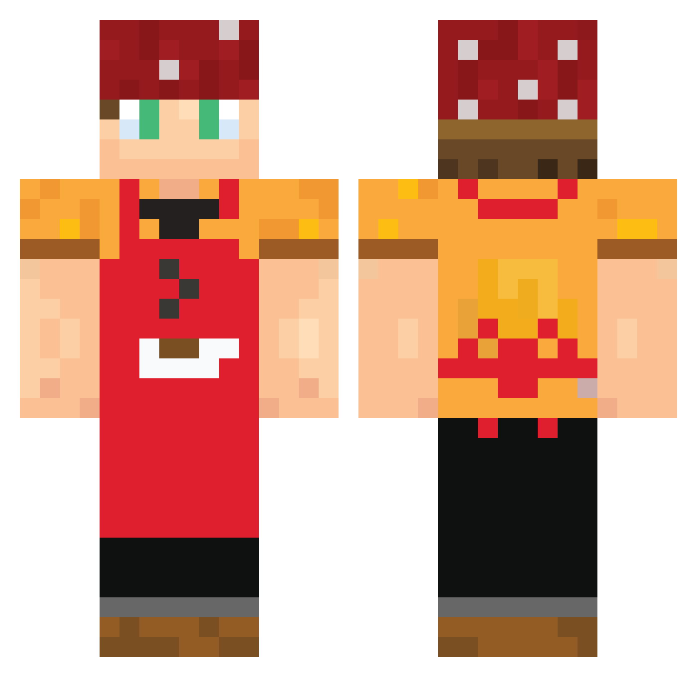 CoffeeAndChill Minecraft skin, front and back view