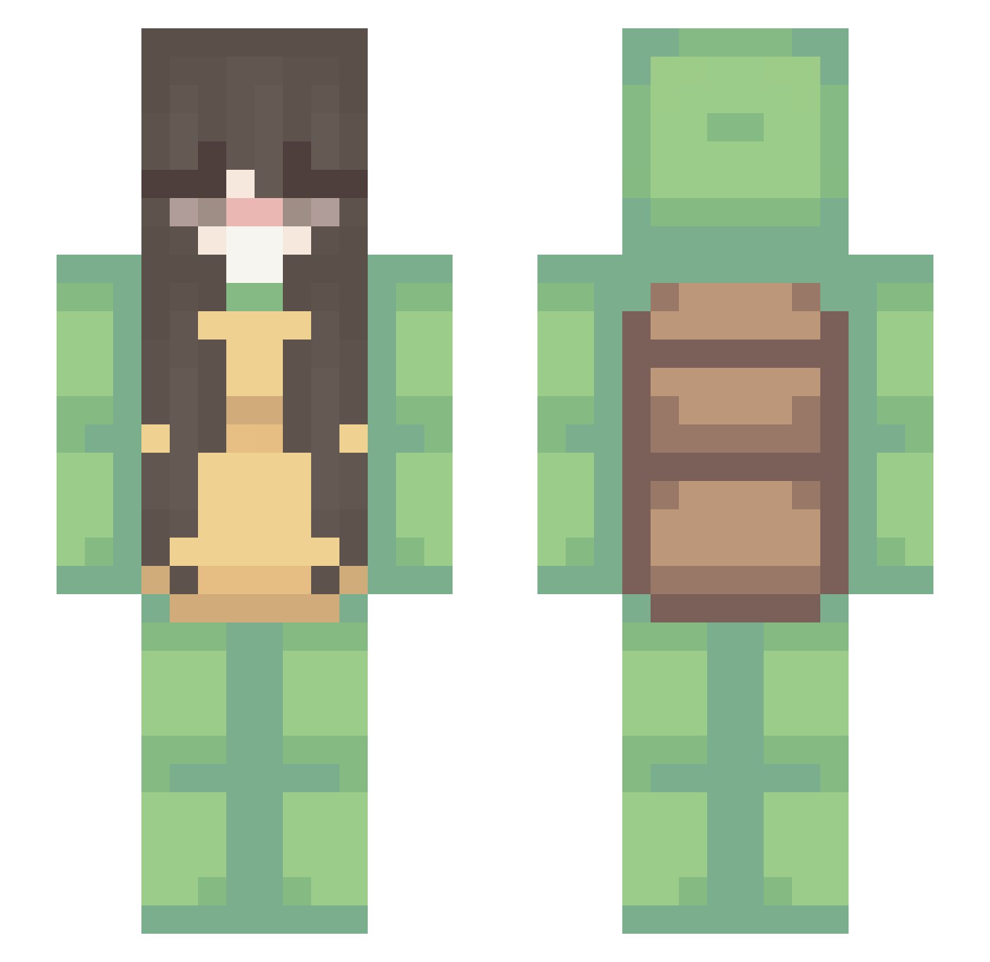 gablele Minecraft skin, front and back view