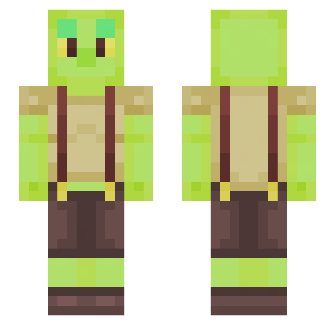 Gumptherr Minecraft skin, front and back view