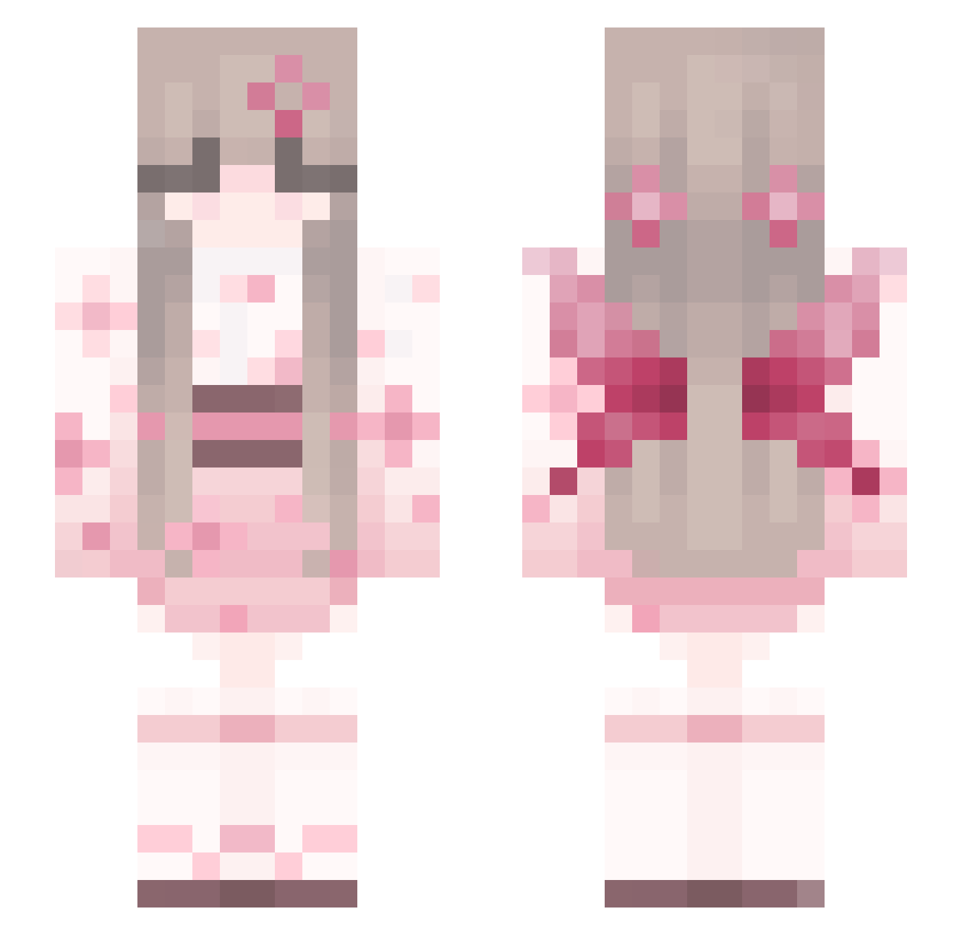 suk1sakura Minecraft skin, front and back view