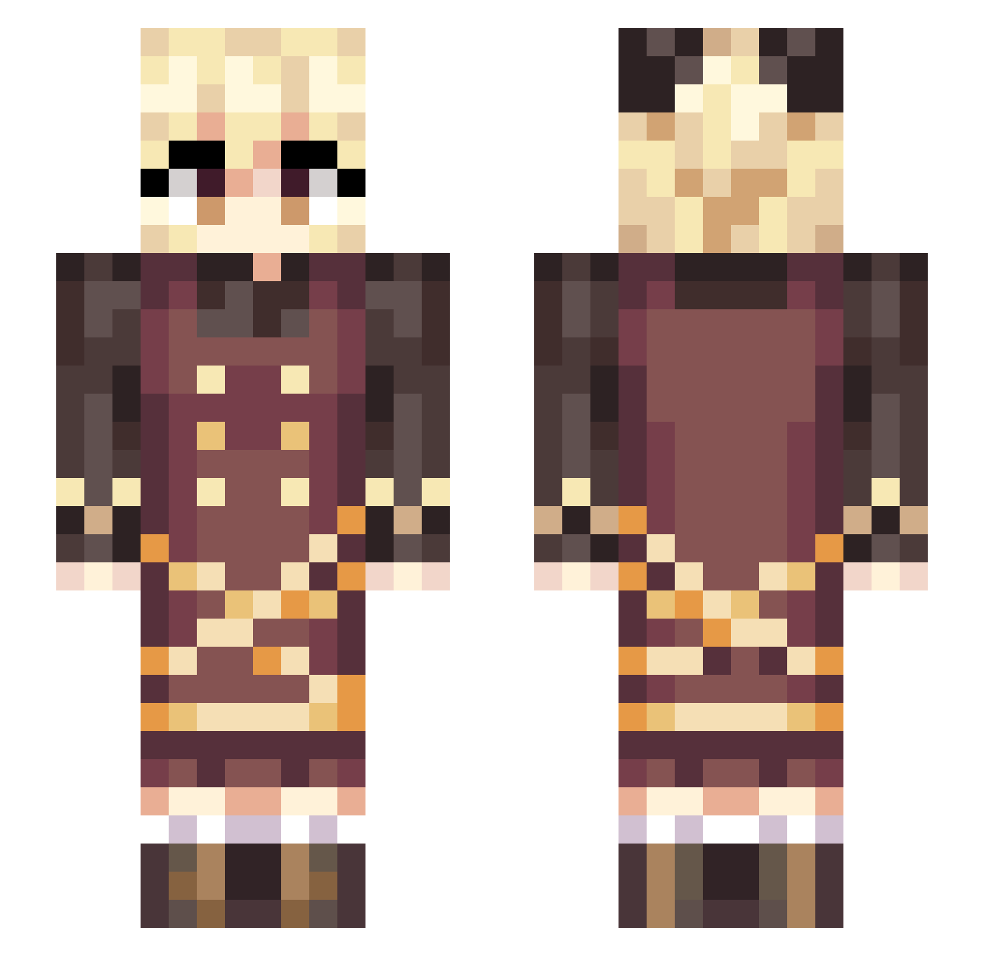 AmogusSUSmus Minecraft skin, front and back view
