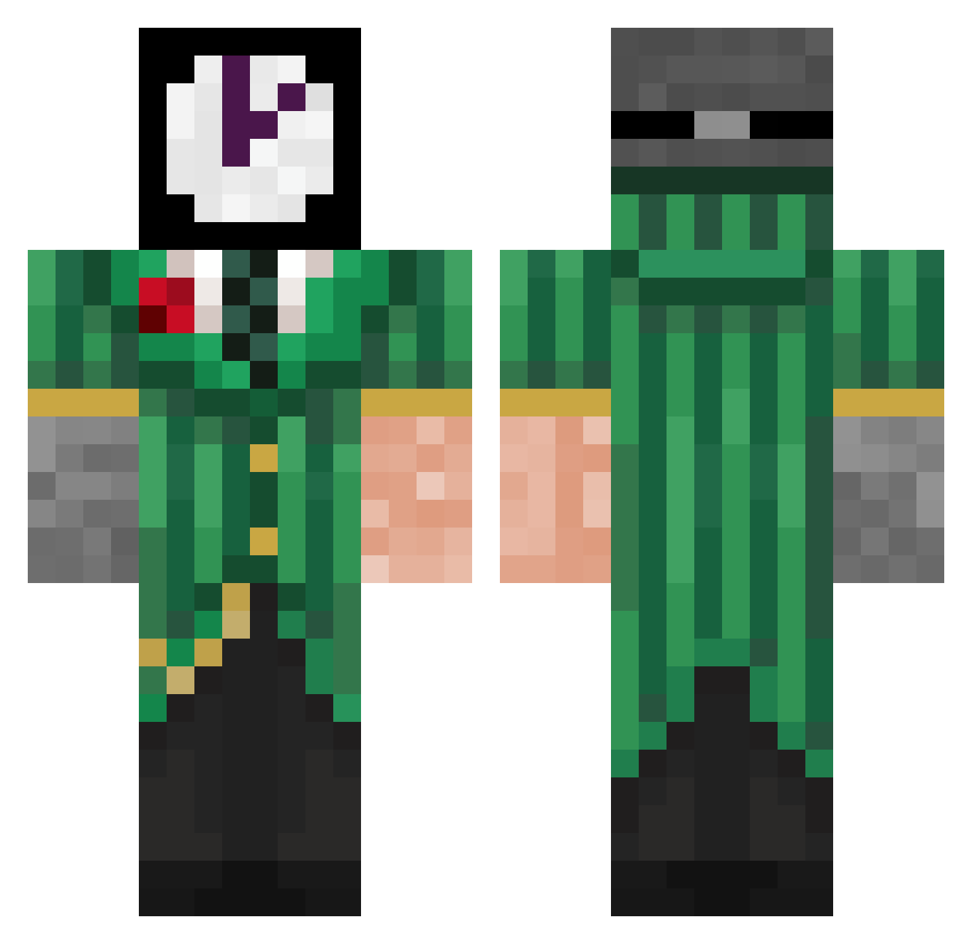 Skruttpojken1 Minecraft skin, front and back view
