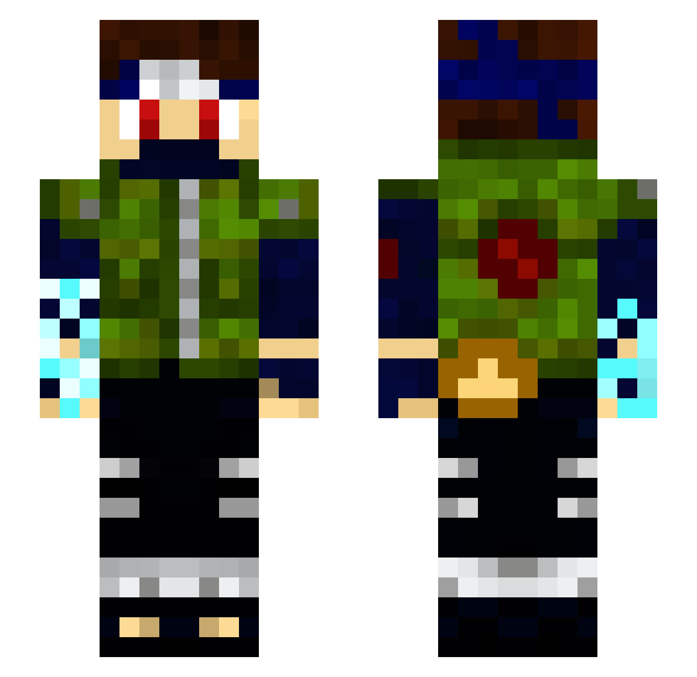 Kak_ashi Minecraft skin, front and back view