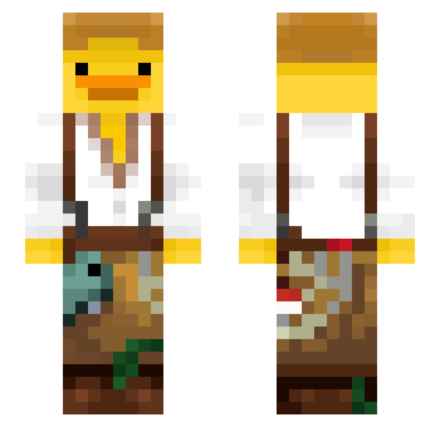 handsomebroadbac Minecraft skin, front and back view