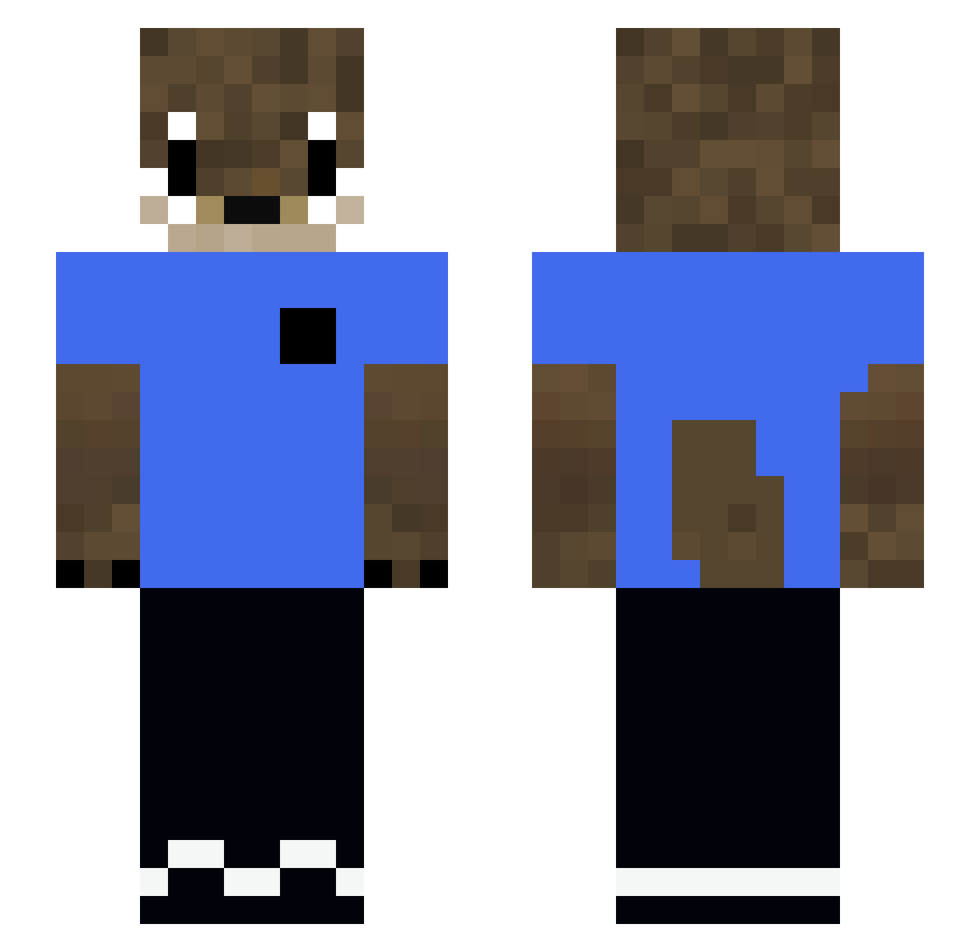 Philch Minecraft skin, front and back view
