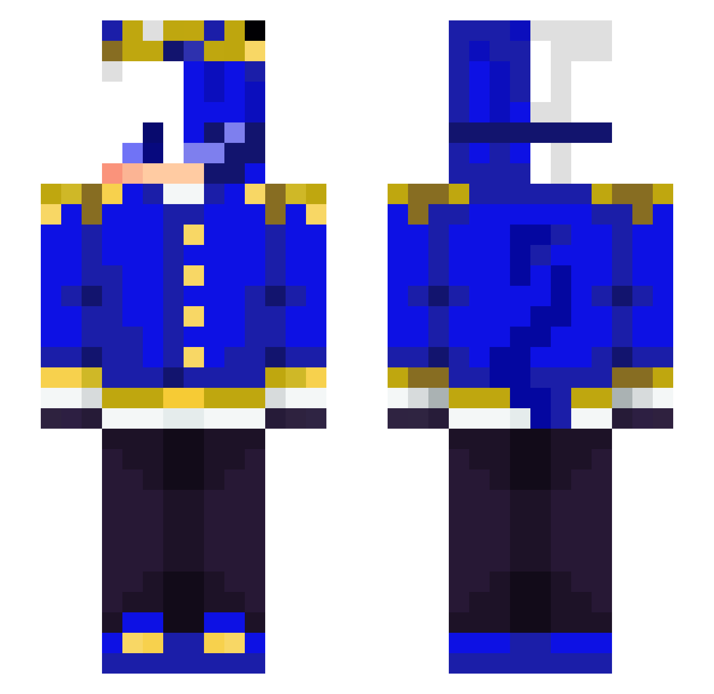 hjalterrrr Minecraft skin, front and back view