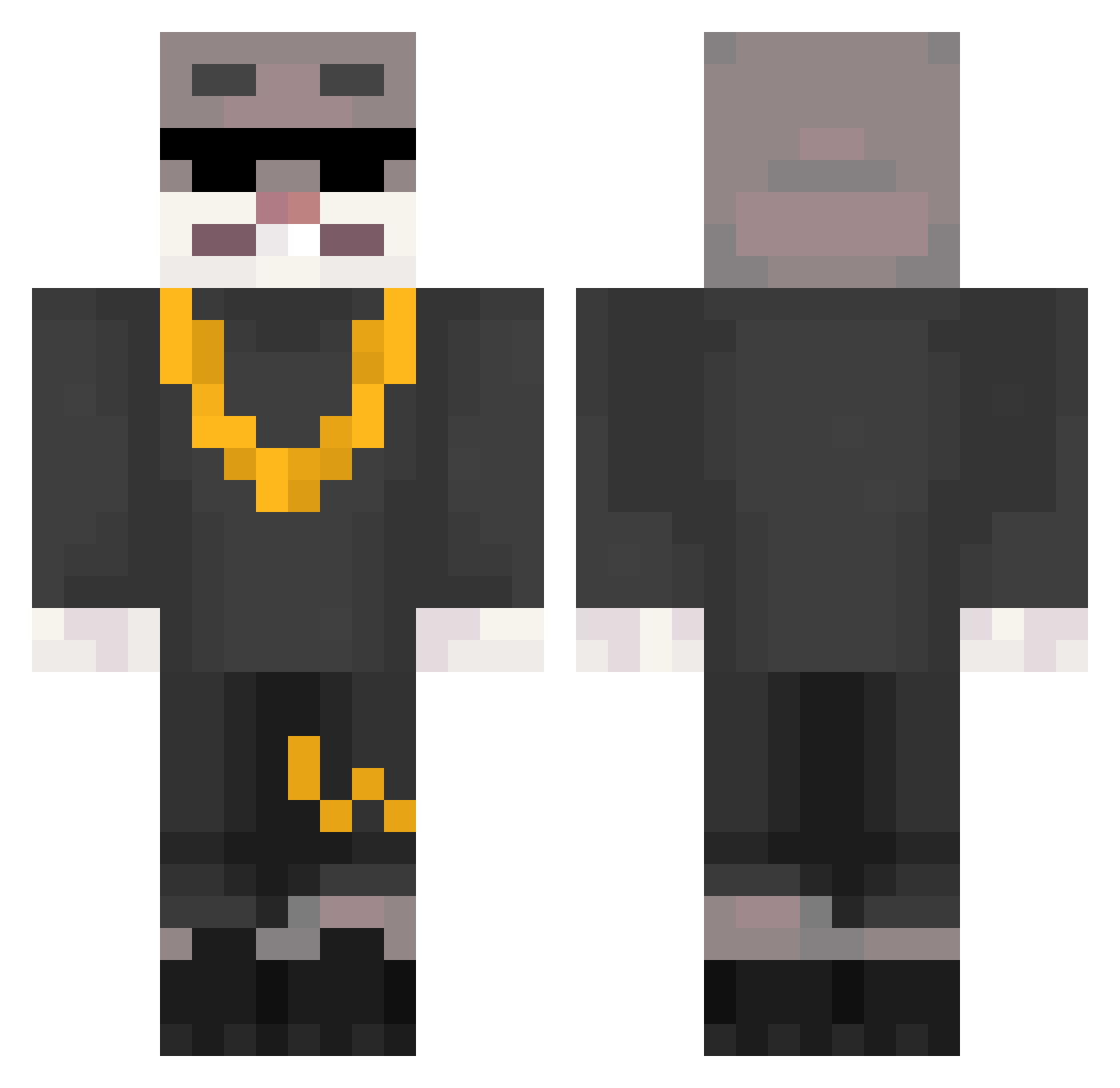 Anthony711 Minecraft skin, front and back view