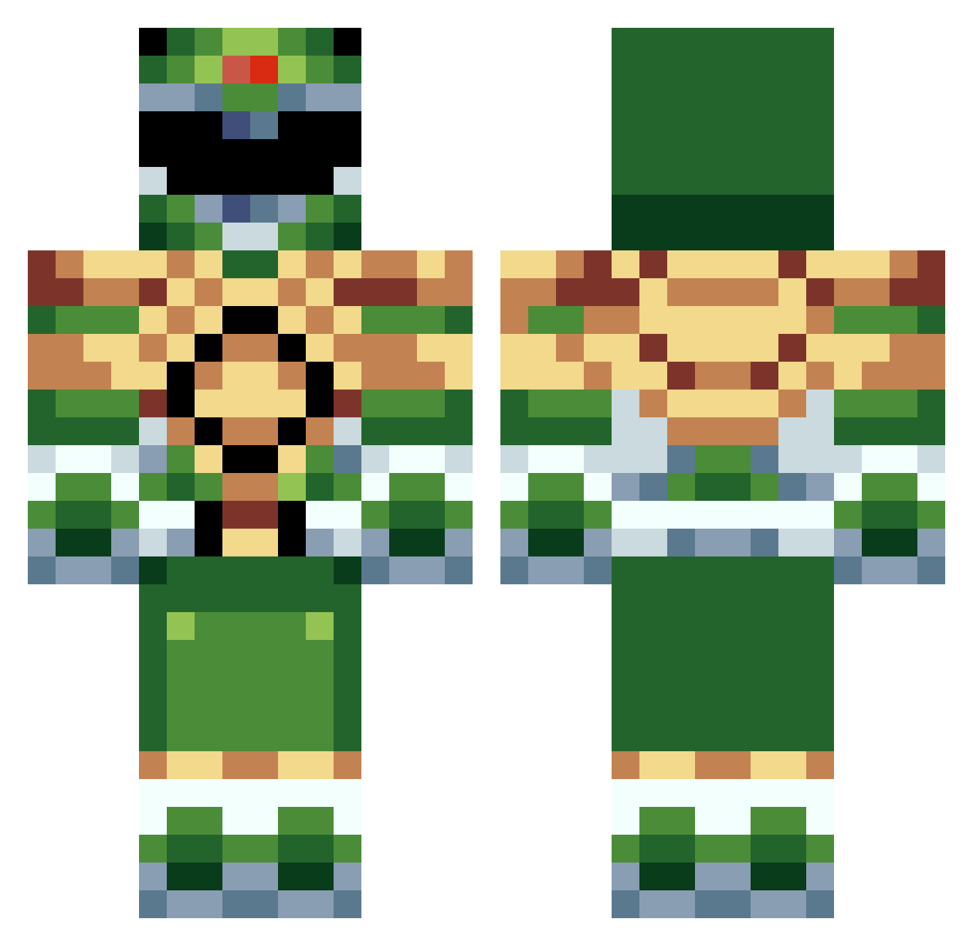 MartyMilkers Minecraft skin, front and back view