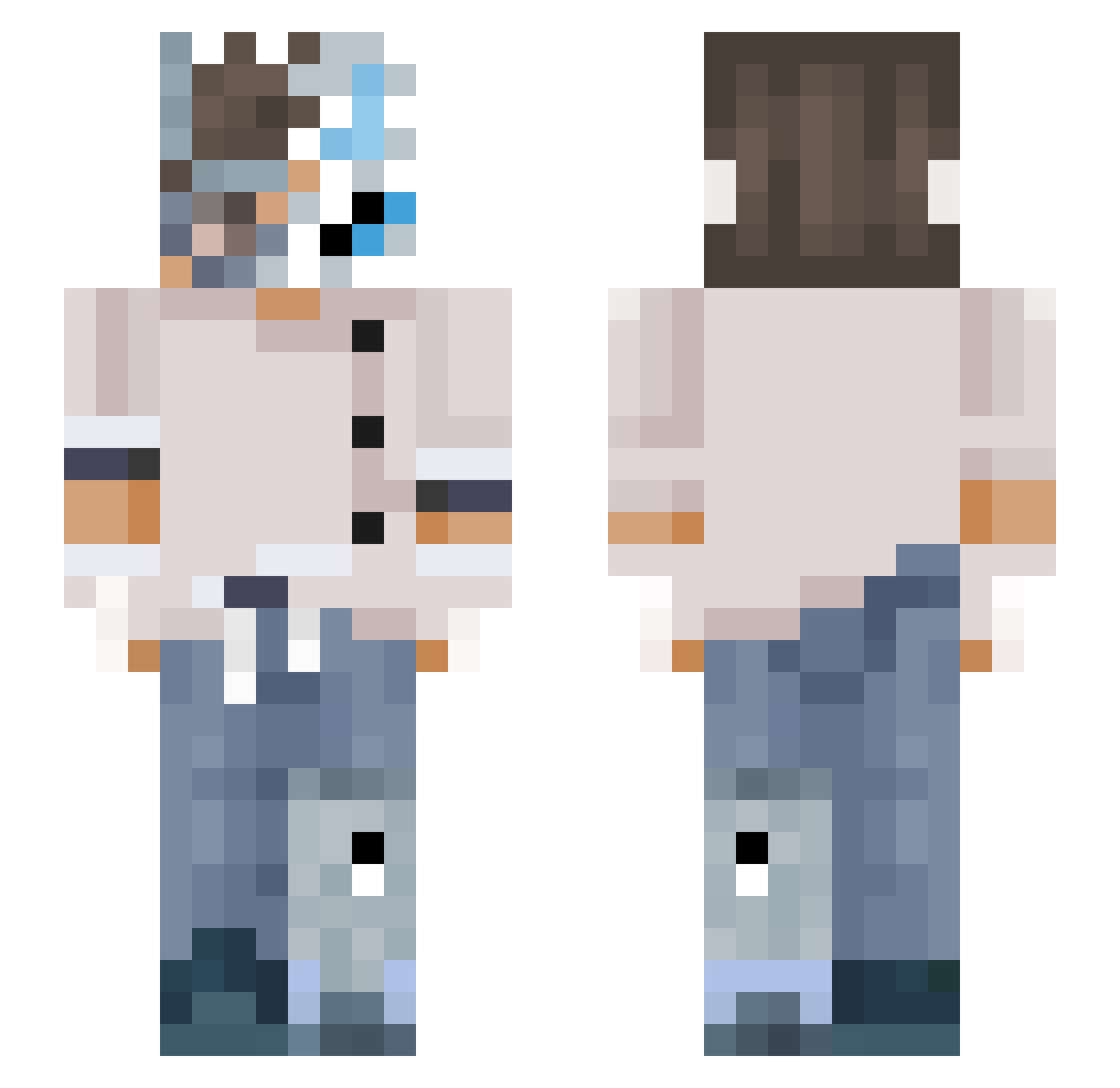 RealEthaNinJa Minecraft skin, front and back view