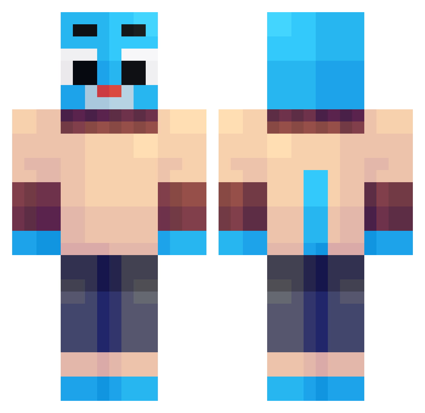 Stuart_DaMinion Minecraft skin, front and back view