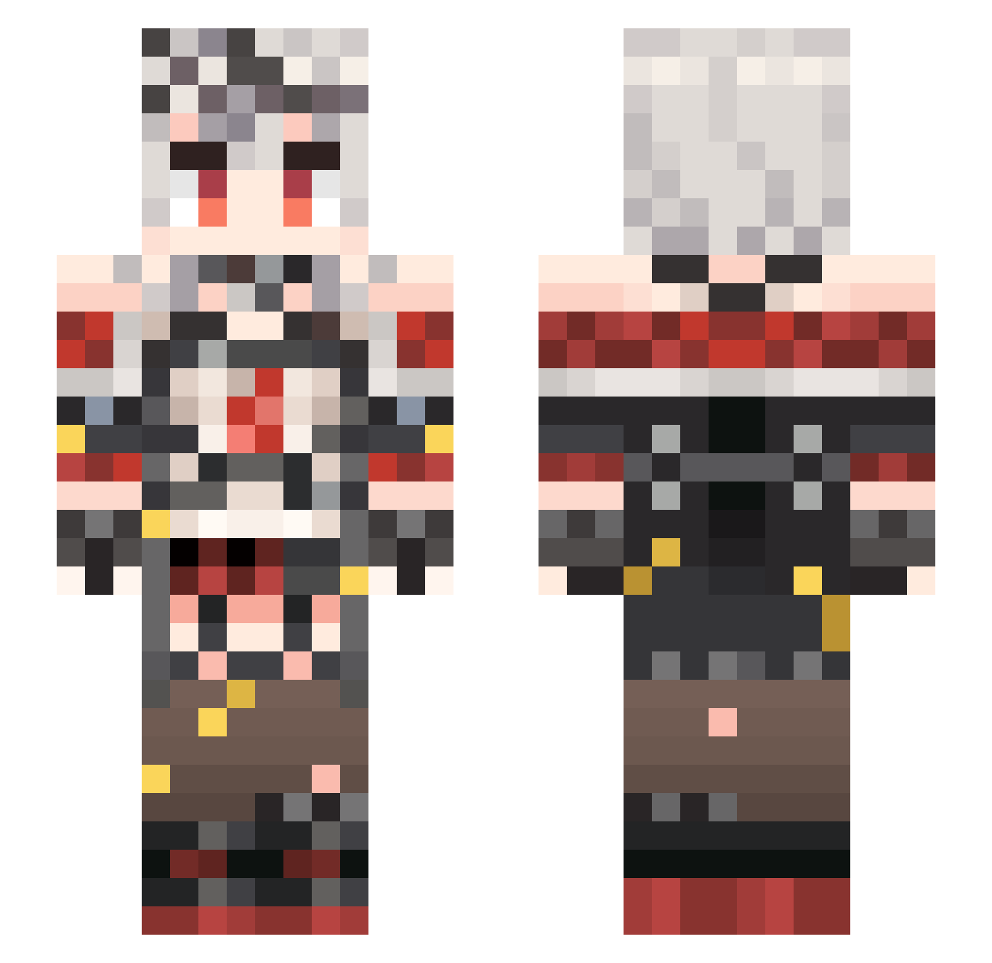 xCookiez_ Minecraft skin, front and back view